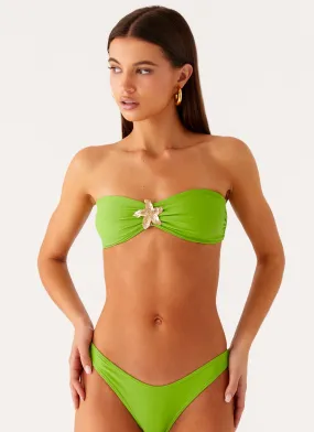 Taiwan Bandeau Bikini Top - Citrus Adjustable Drawstrings
