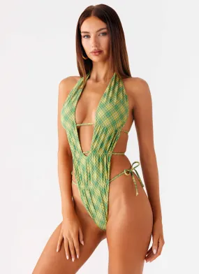Dandara Cut Out Swimsuit - Jungle Check Custom Fit