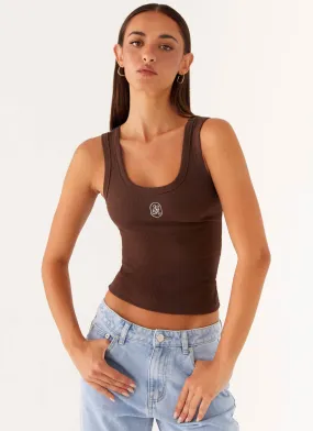 Minimalist Silhouette Signature Tank Top - Chocolate