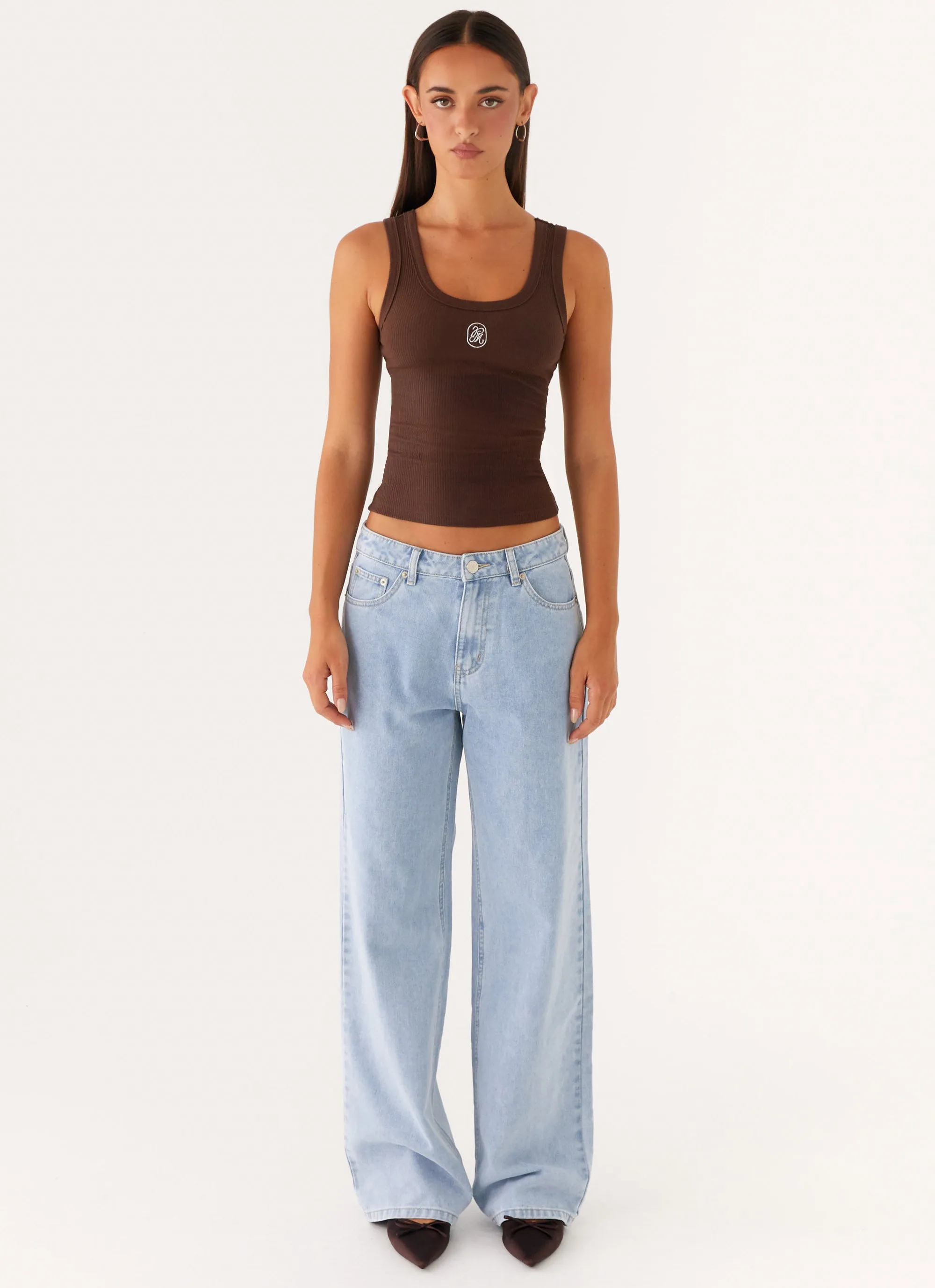 Signature Tank Top - Chocolate Adjustable Cuff Fashion Blouse