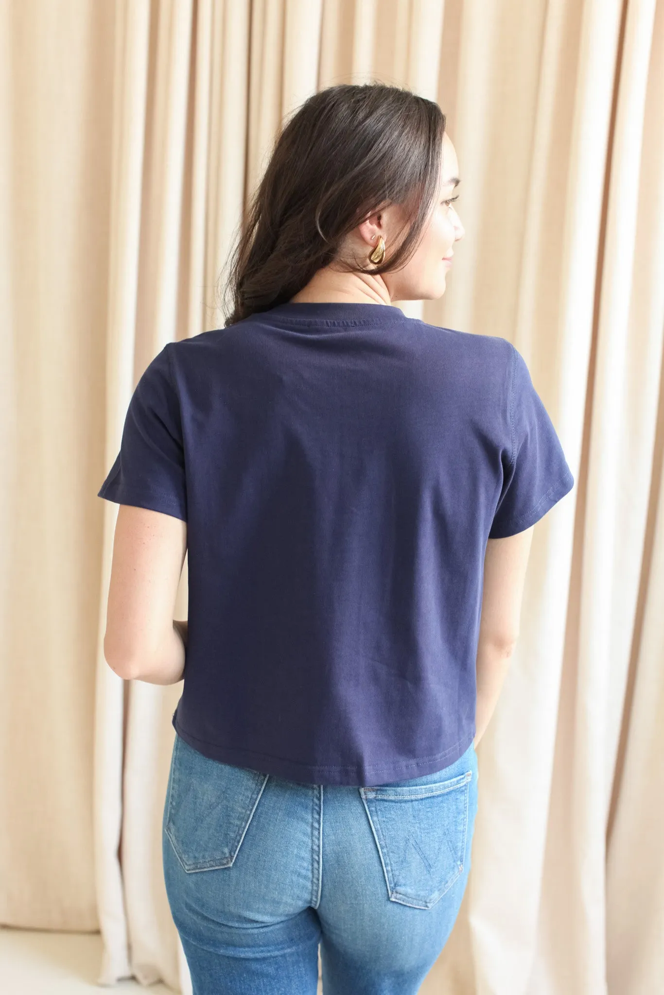 Eco Friendly Blend Interlock Weave Elliot Tee - Navy