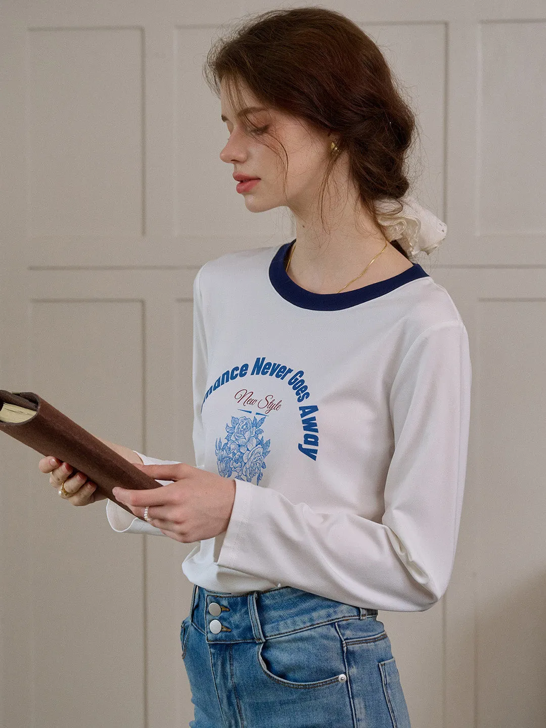 ??Final Sale??Mallory Round Neck Pattern Top Durable Construction Cool and Breezy