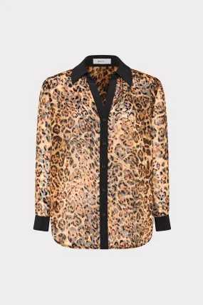 Quincy Burnout Jacquard Blouse Activewear Top