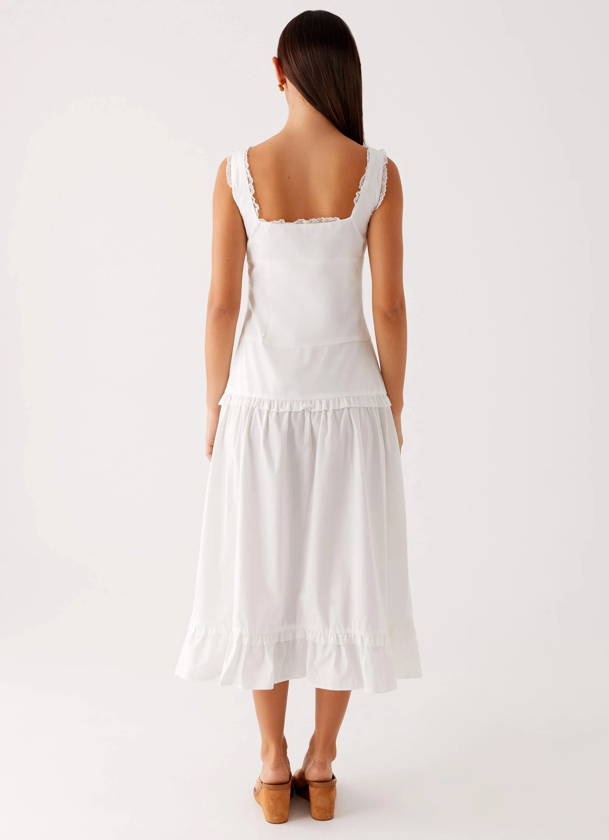 Summer Soft Comfortable Shape Quinn Midi Dress - White