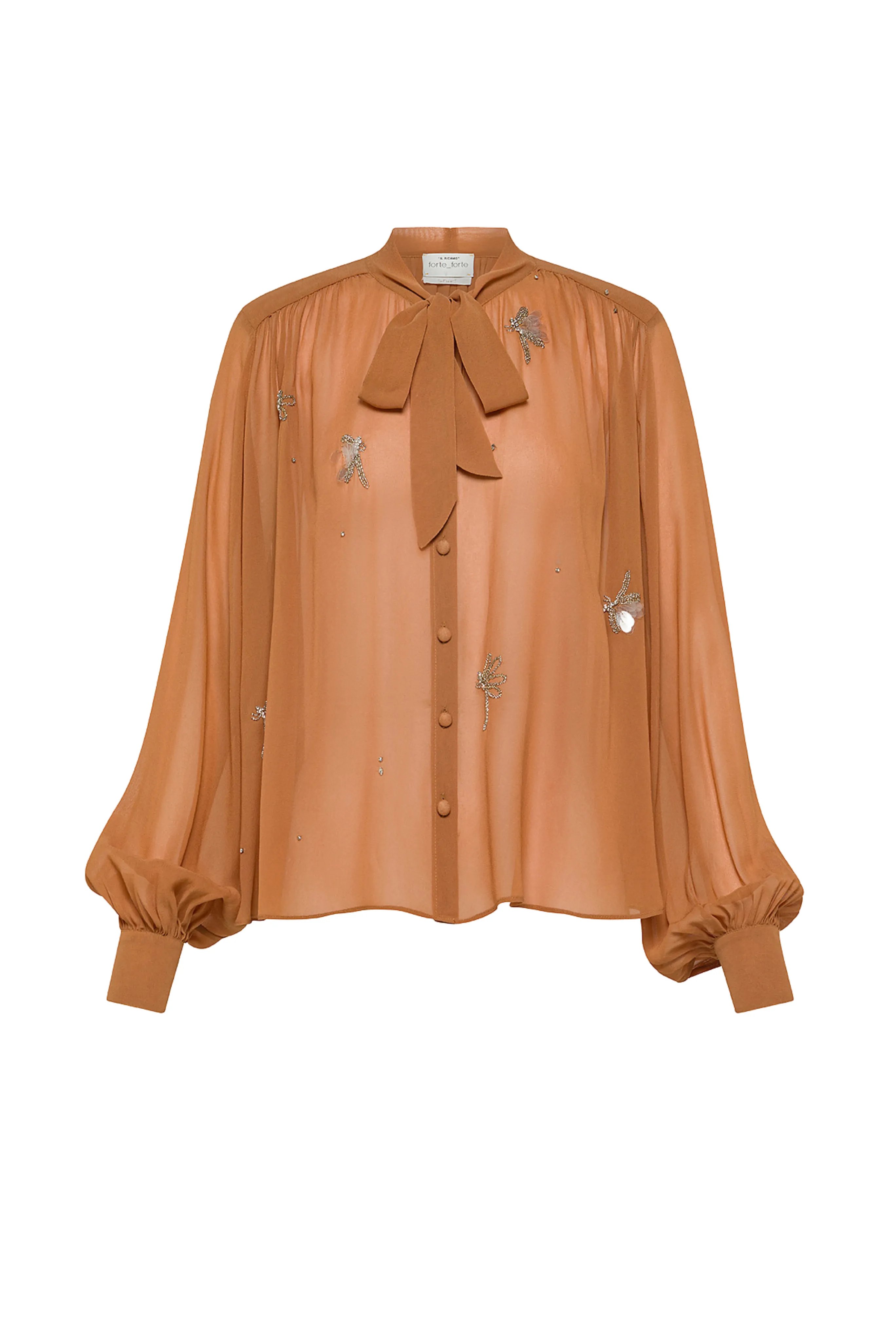 BondedShoulder "Carousel Des Sylphes" Embroidery Bow-Tie Shirt