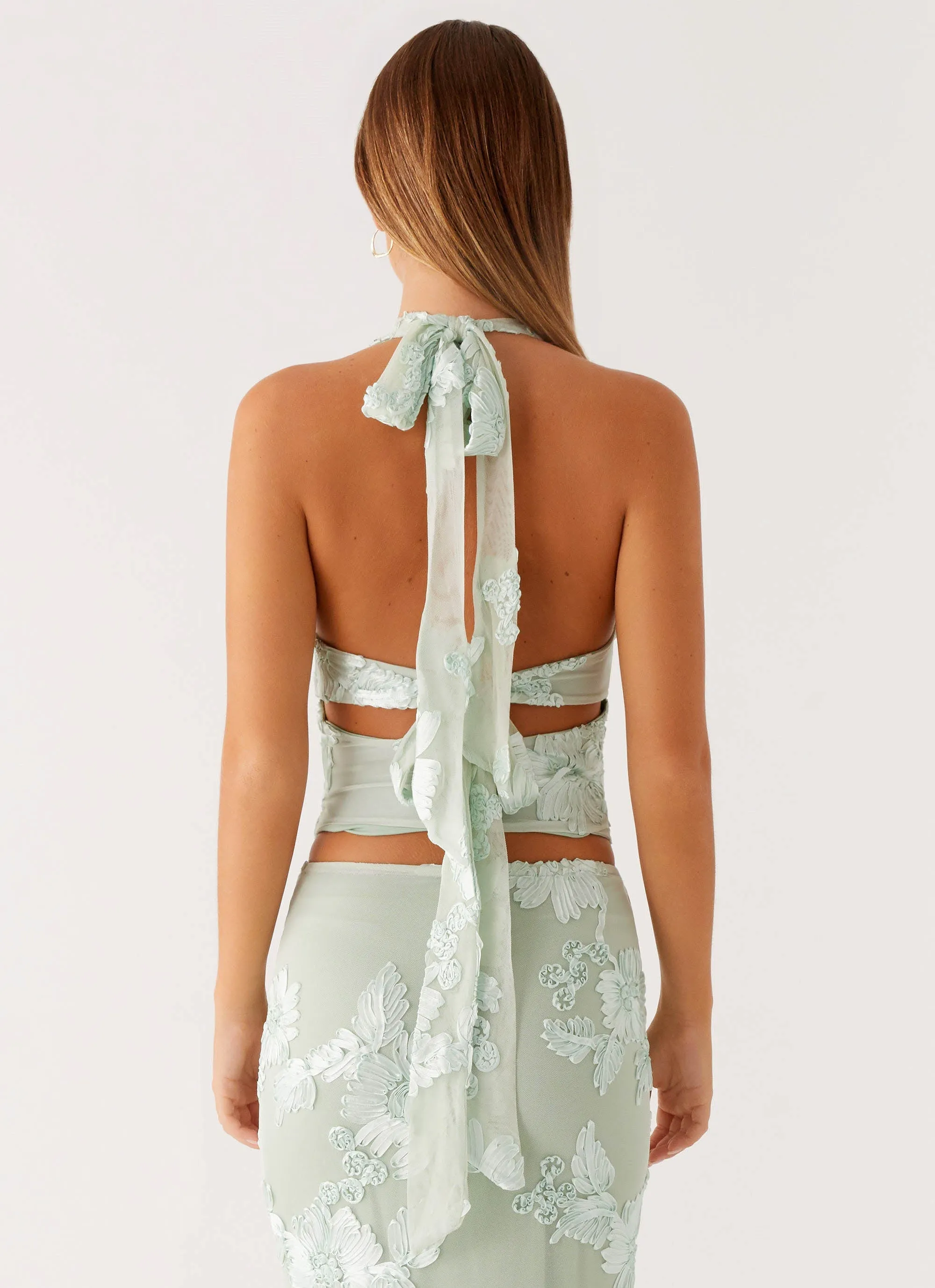 Radiate Halterneck Top - Sage Stretch Fit