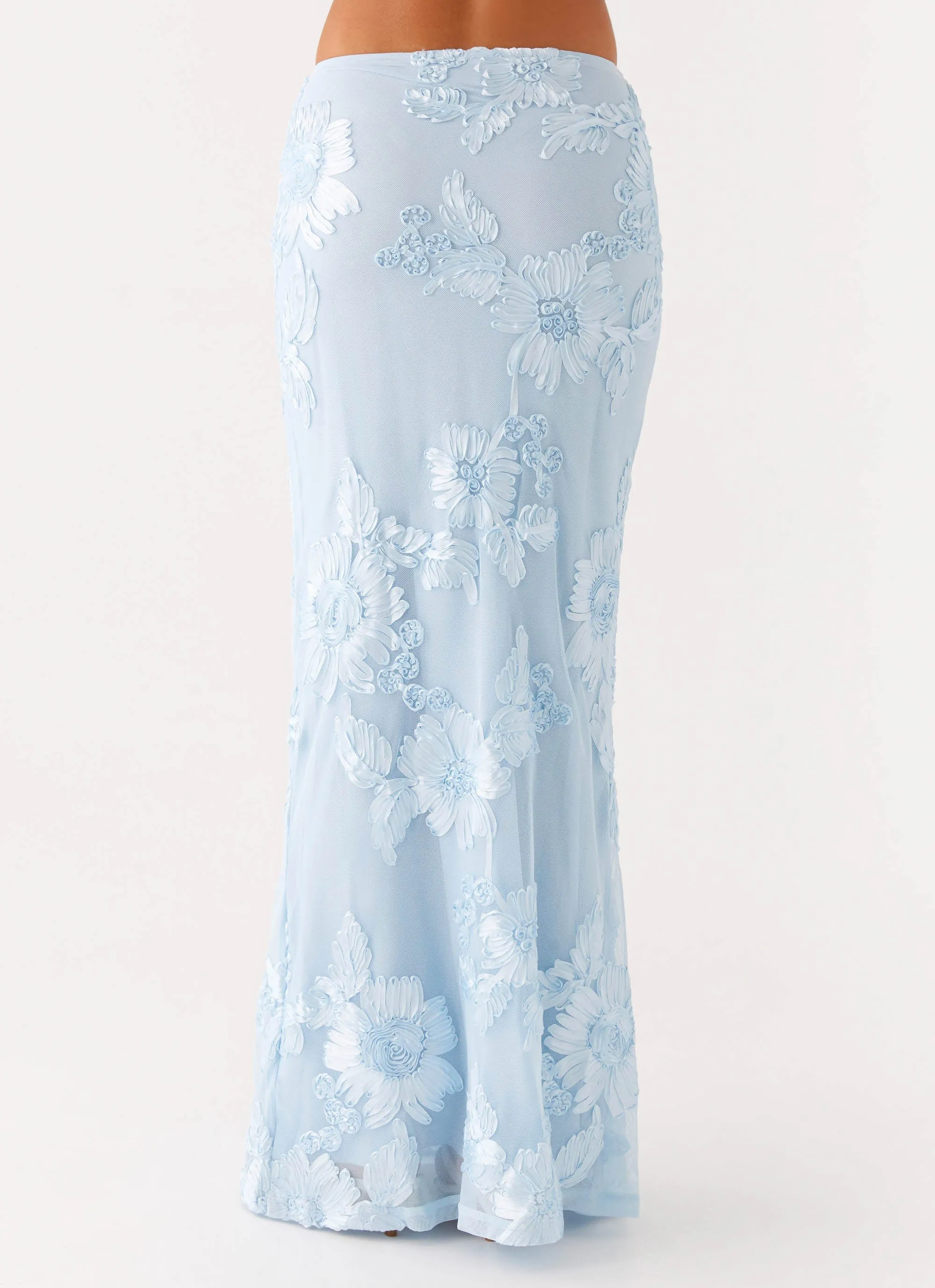 Radiate Maxi Skirt - Blue Ruching Details