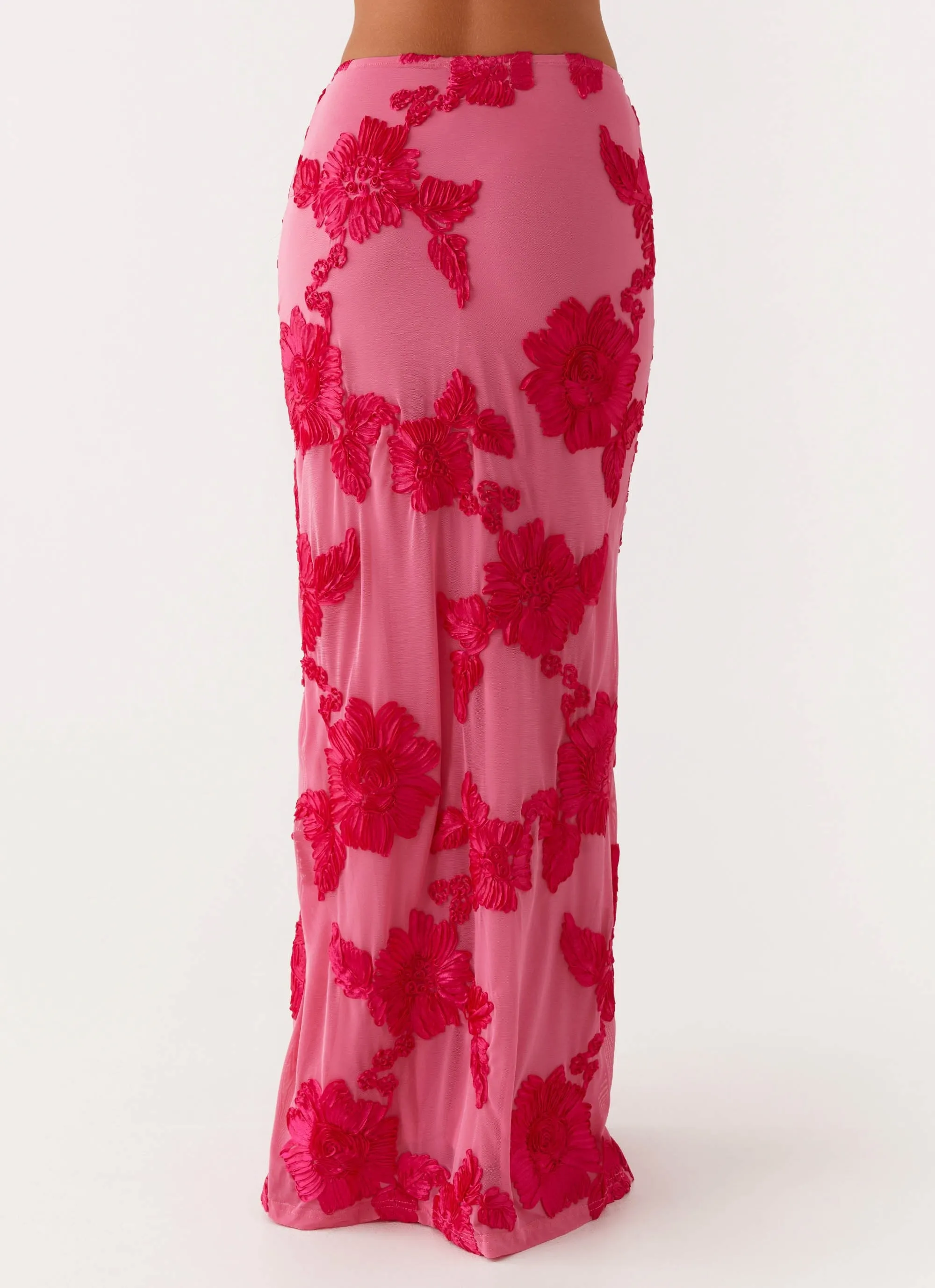 Style Essential Radiate Maxi Skirt - Pink