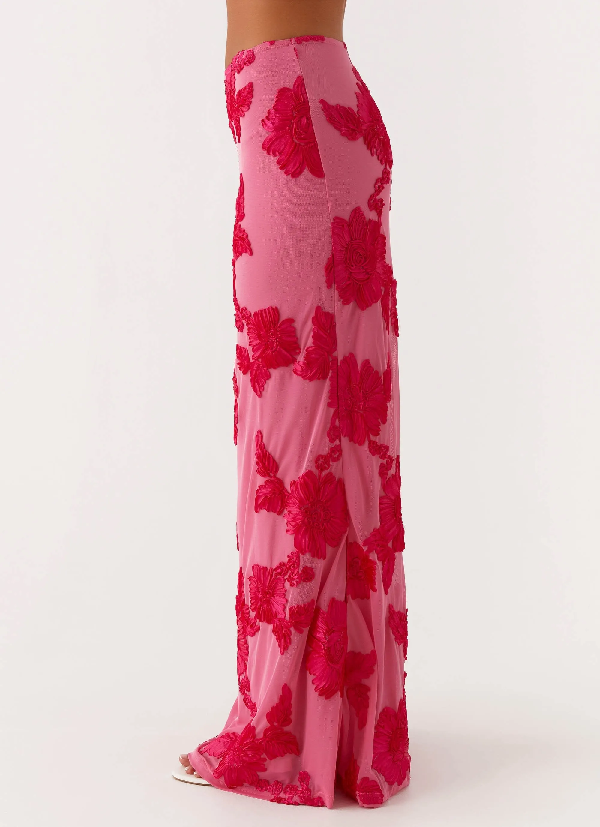 Versatile Fit Comfort Wear Radiate Maxi Skirt - Pink