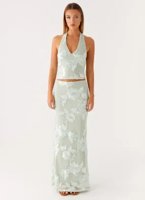 Fit Choice ruffle trim Radiate Maxi Skirt - Sage