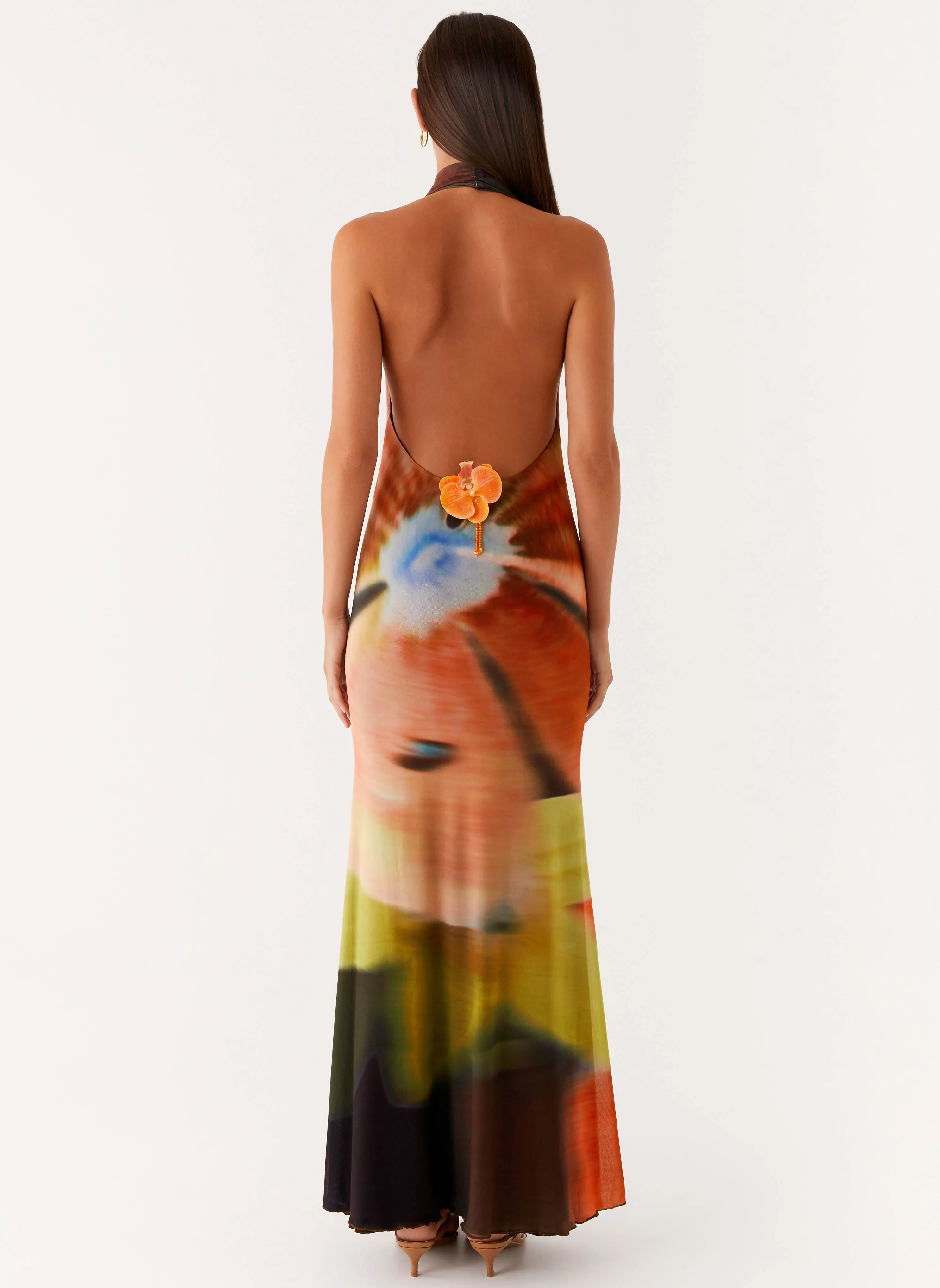 Smooth Drape Lightweight and Breezy Raellia Maxi Dress - Moody Floral