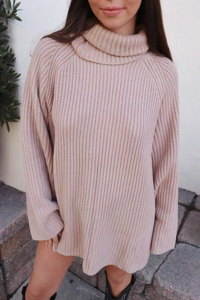 Tanya Turtleneck Oversized Sweater Mild Weather skin friendly