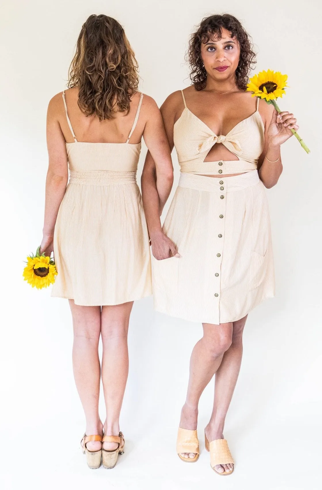 Easy Care Fabric Freedom Motion Rah Rah Skirt in Yellow Stripe