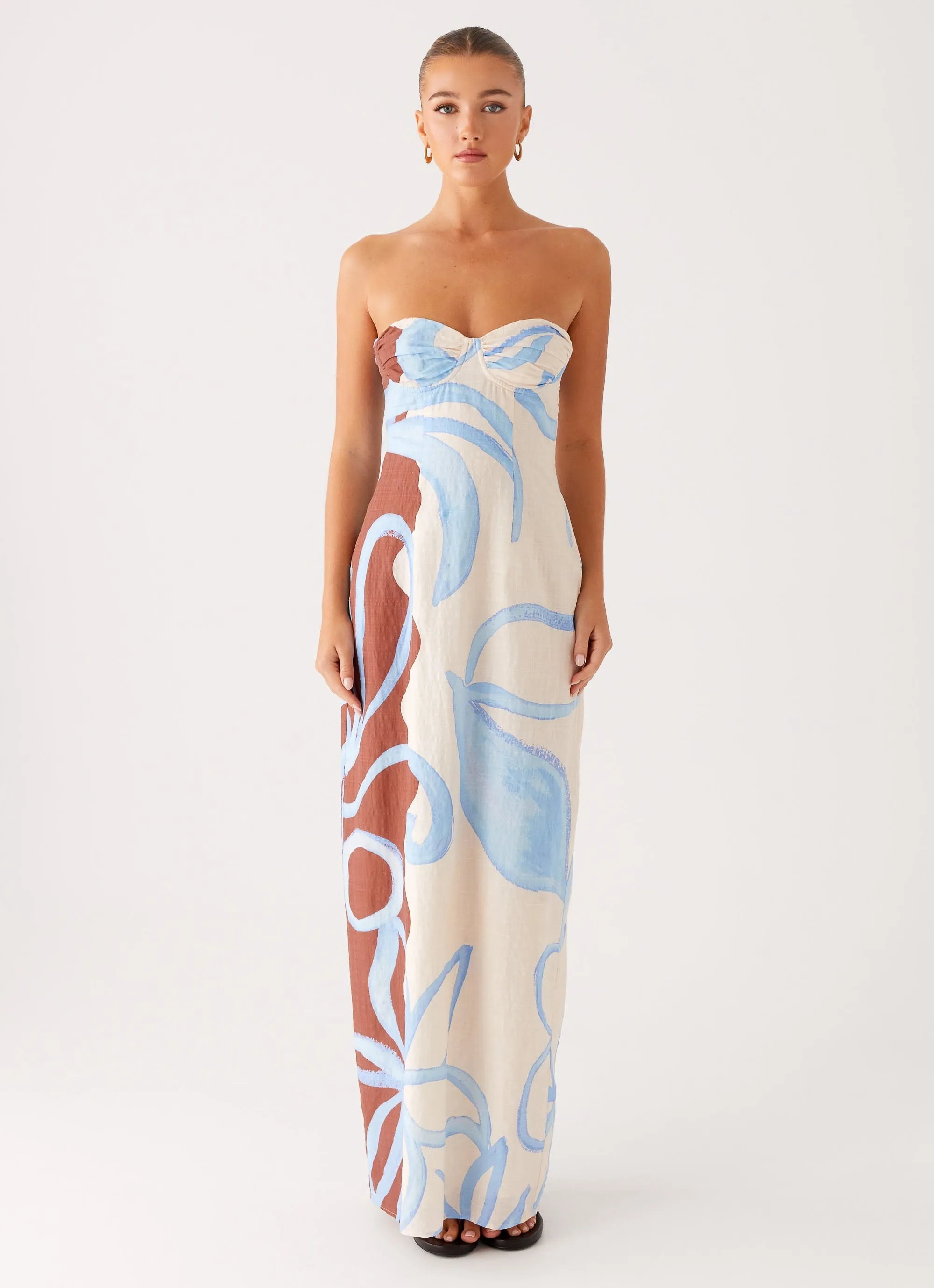 Calm Beauty Raiden Maxi Dress - Bloom Wave Print