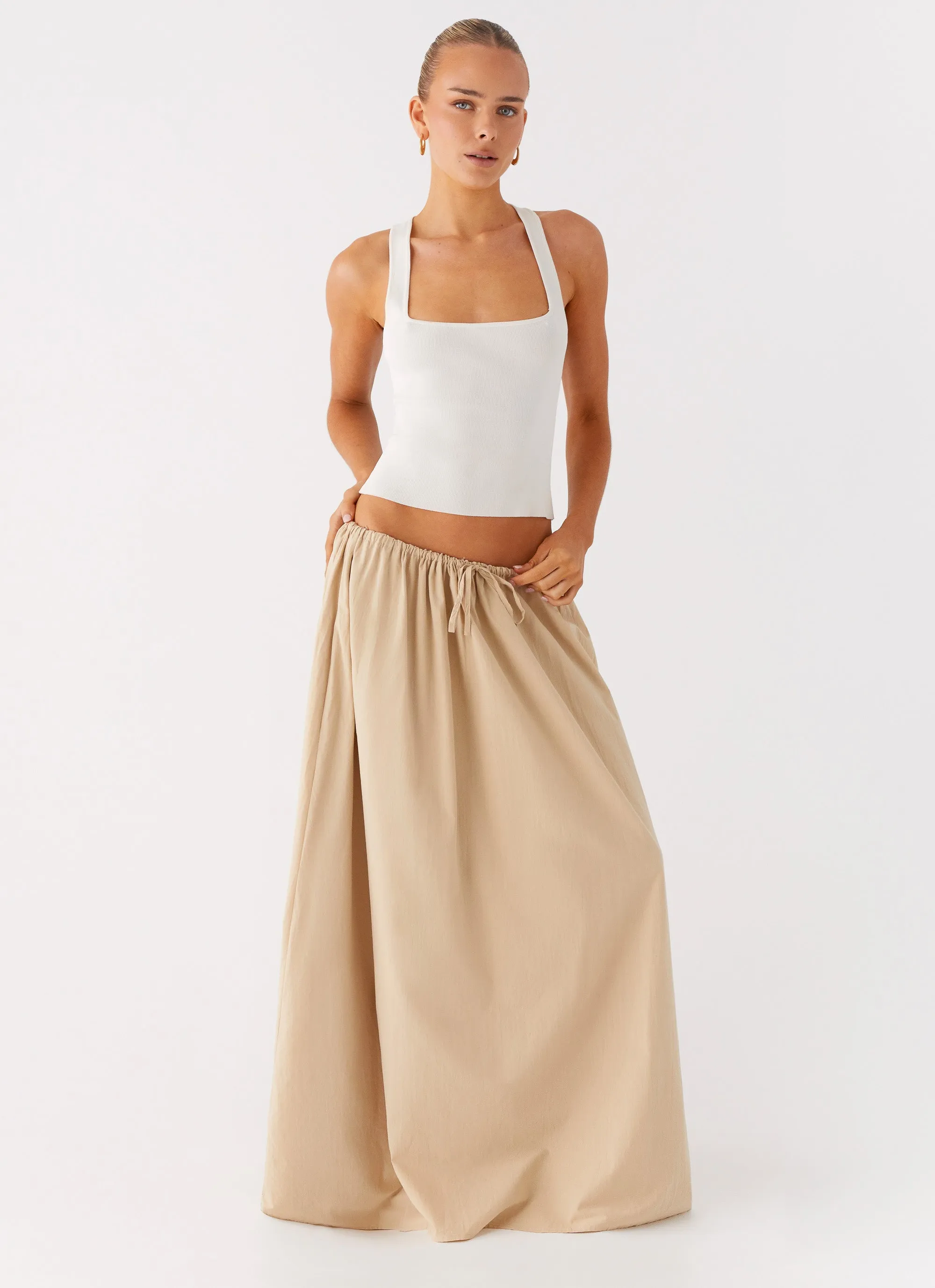 NoiseReducingFabric Thermal Regulating Fabric Randy Maxi Skirt - Tan