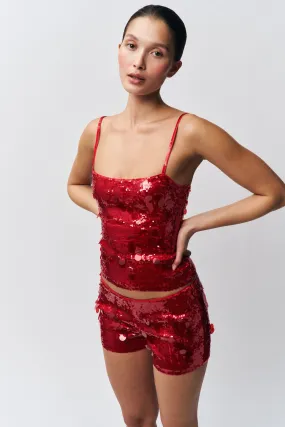 Paillette Cami RibbedHemline