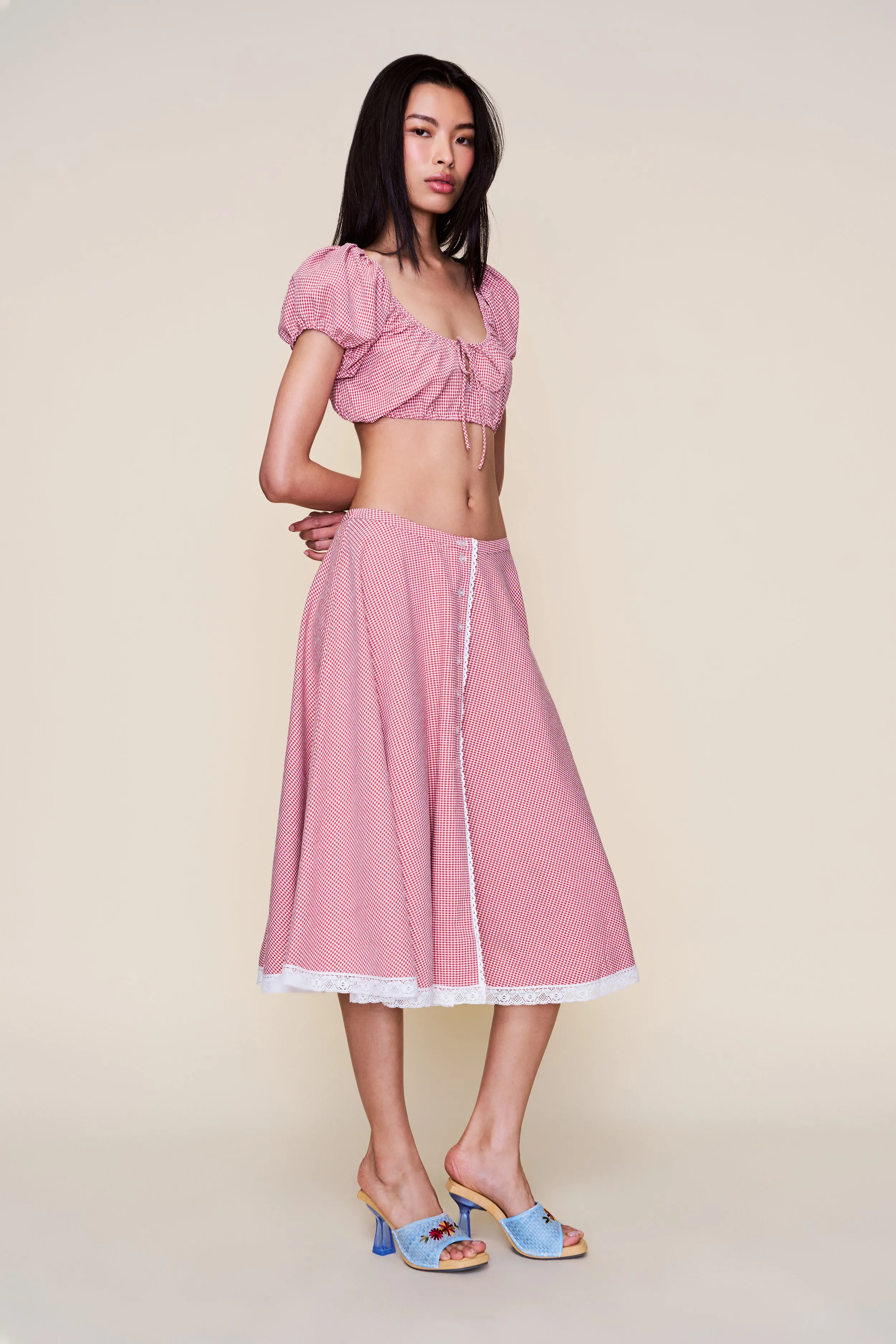 Ravello Gingham Skirt Fade Resistant