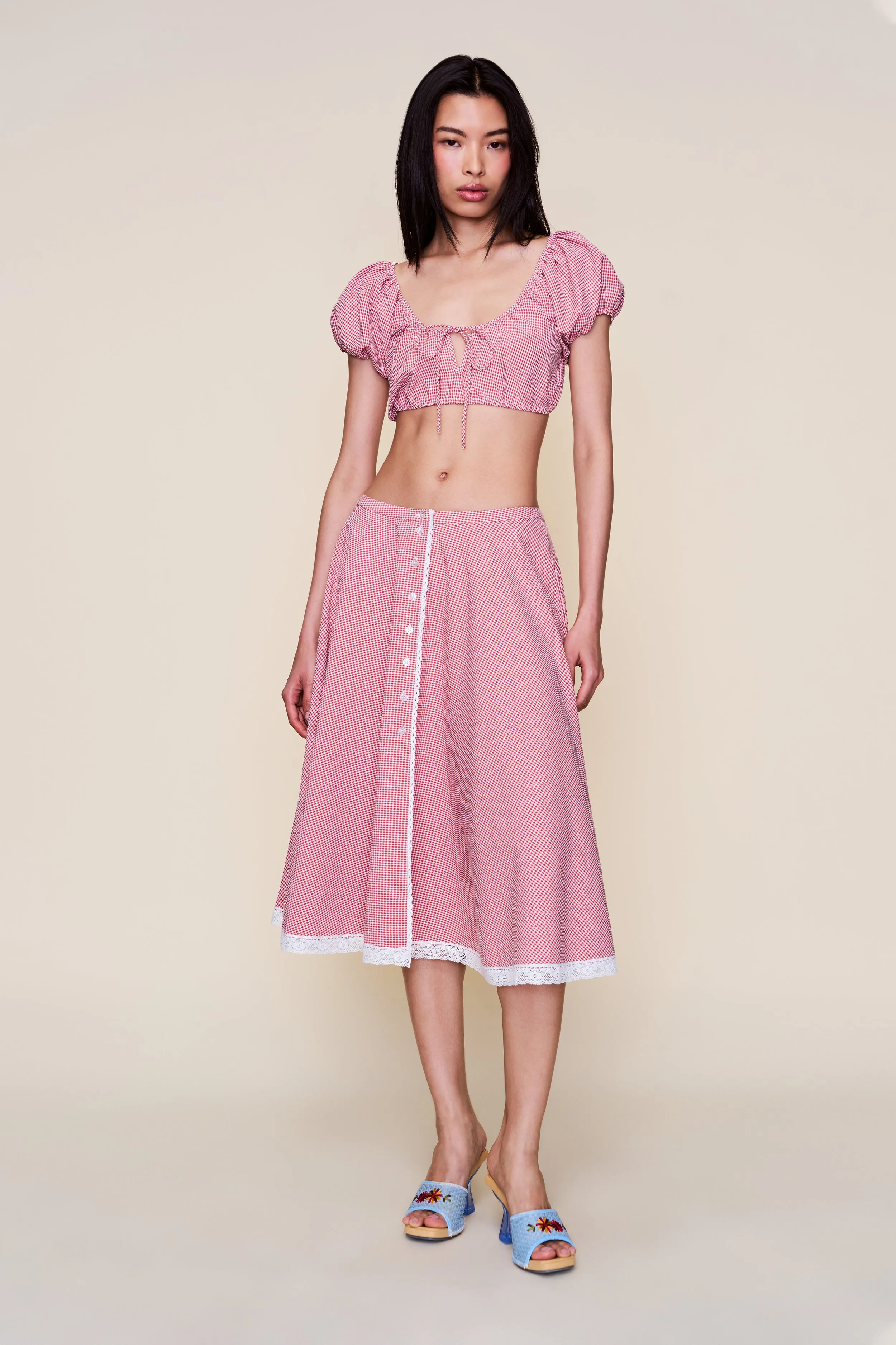 Ravello Gingham Skirt Polished Look