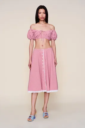 Wrap Front Ravello Gingham Skirt