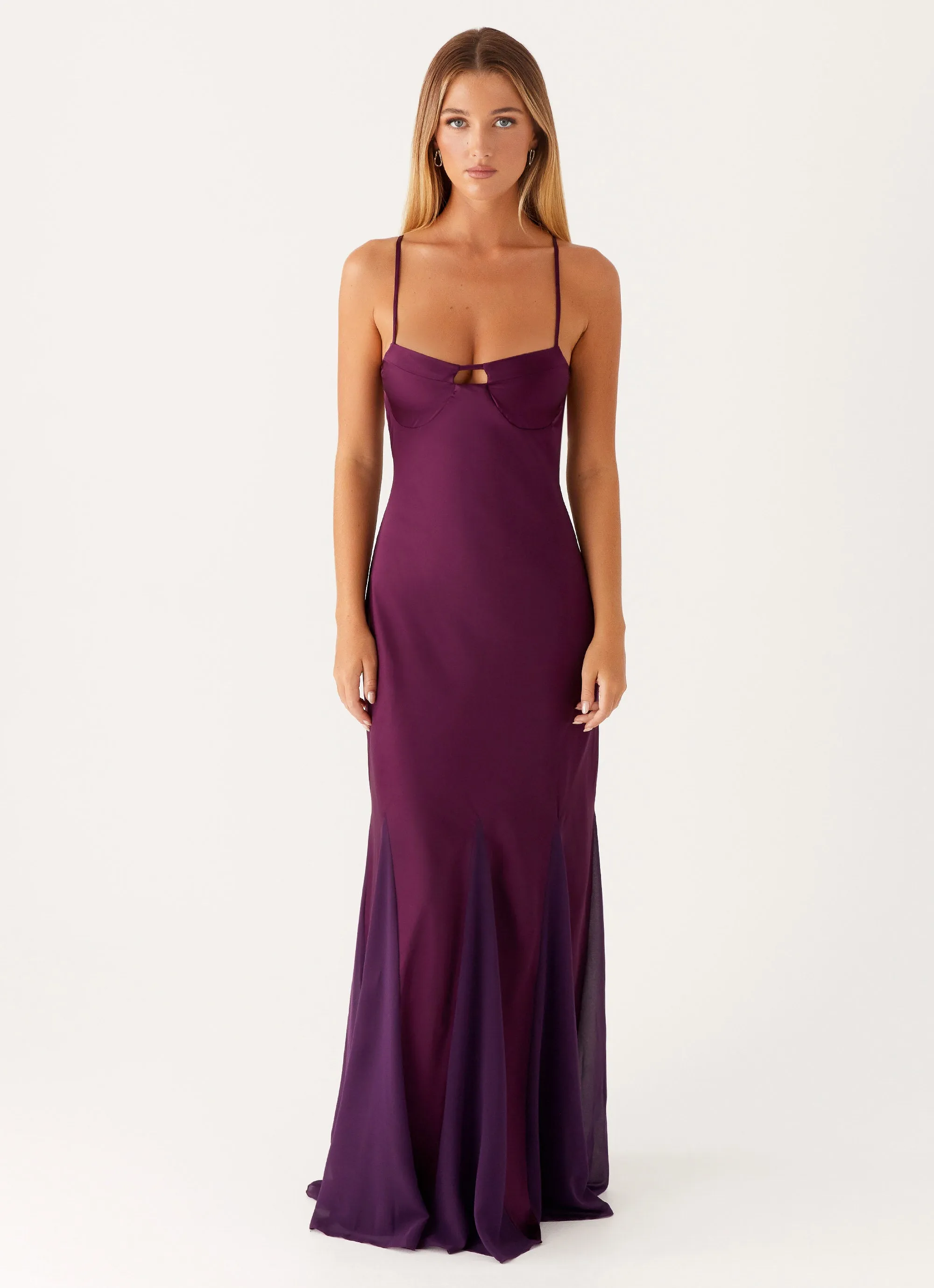 Ravello Maxi Dress - Mulberry Fashionable Touch Soft Pleats