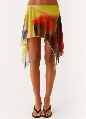 Lustra Mini Skirt - Moody Floral Relaxed Look Budget Friendly