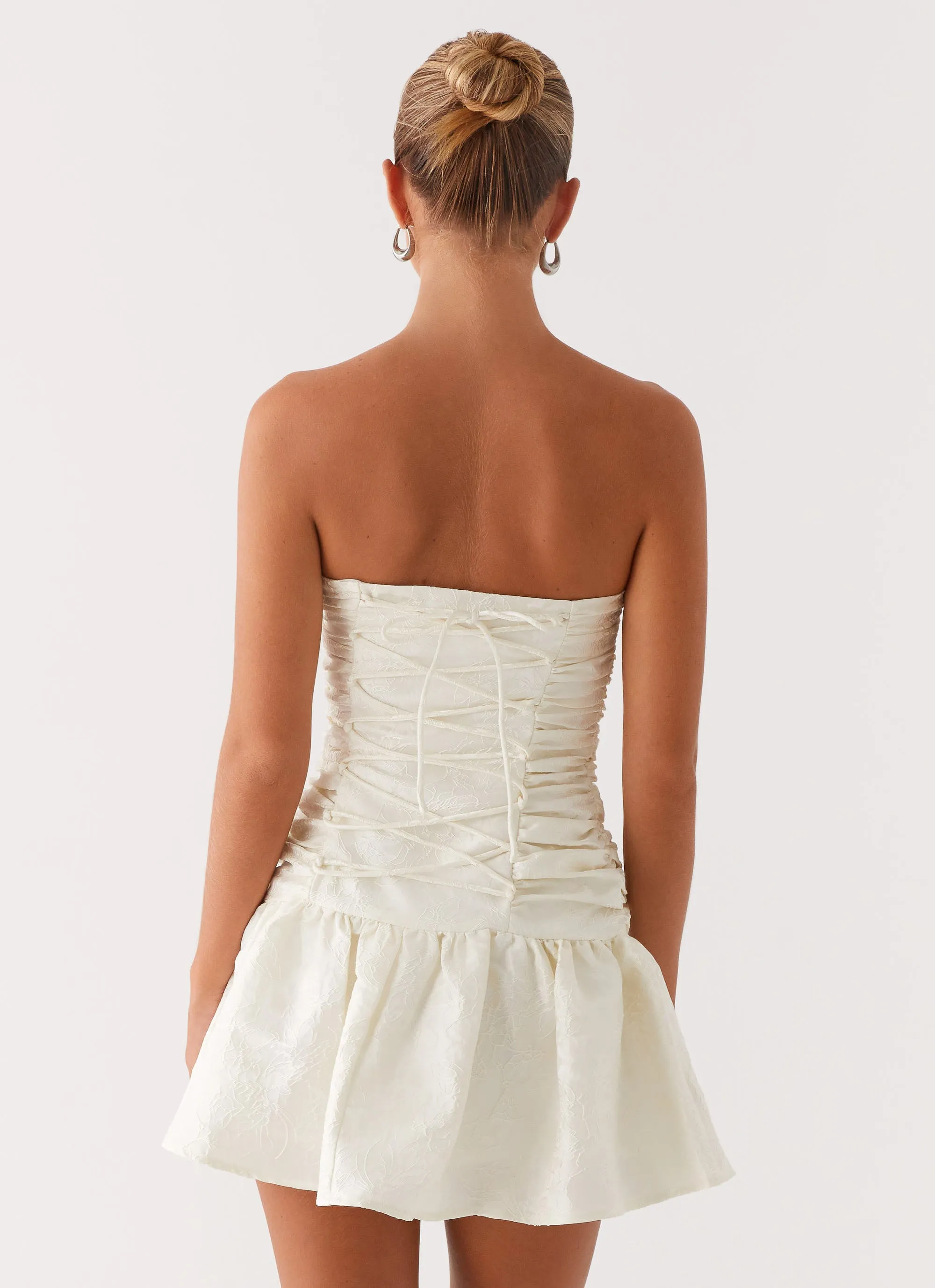 Draped Layer Ray Of Light Mini Dress - White