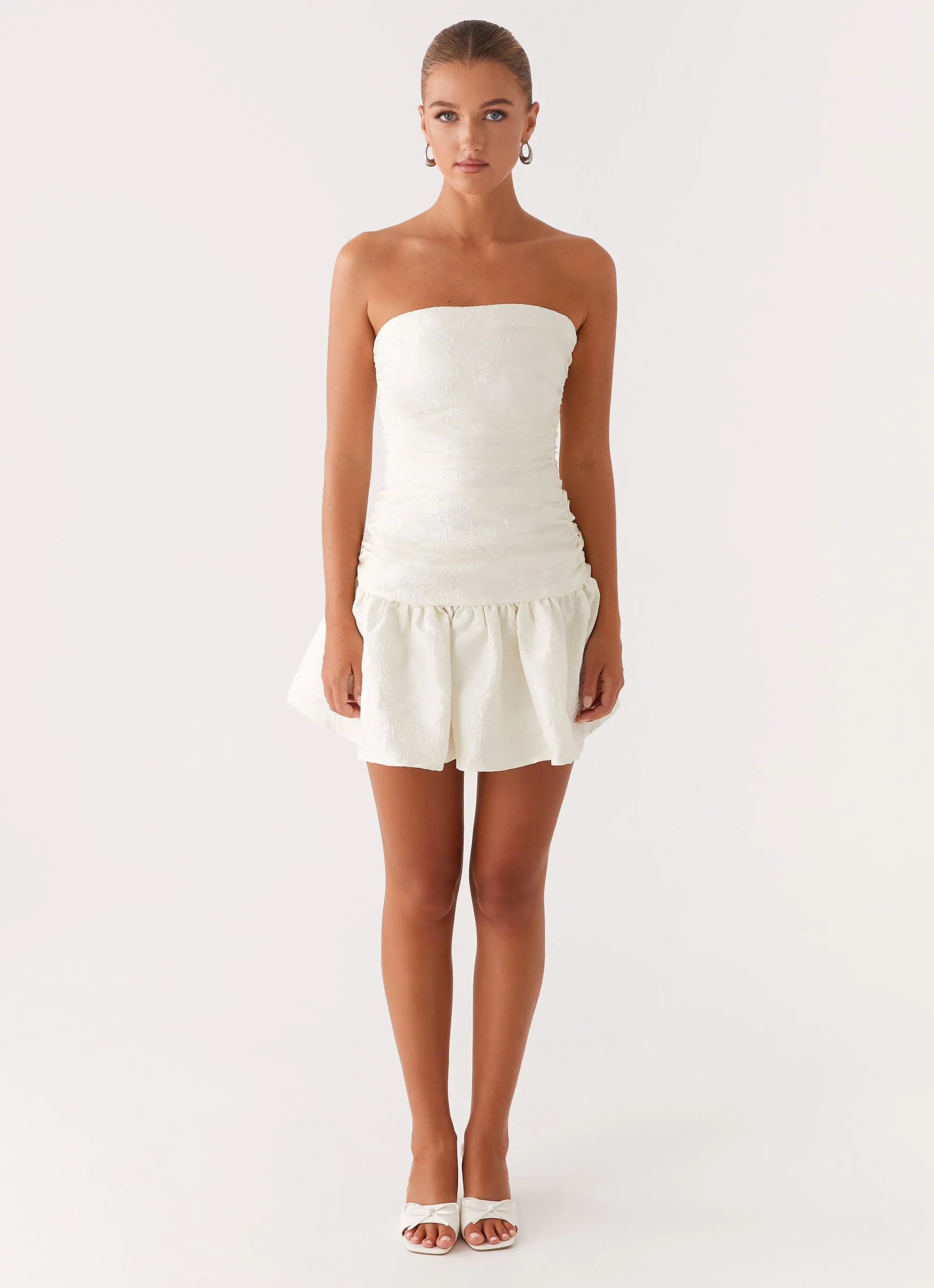 loose silhouette Fresh Form Ray Of Light Mini Dress - White