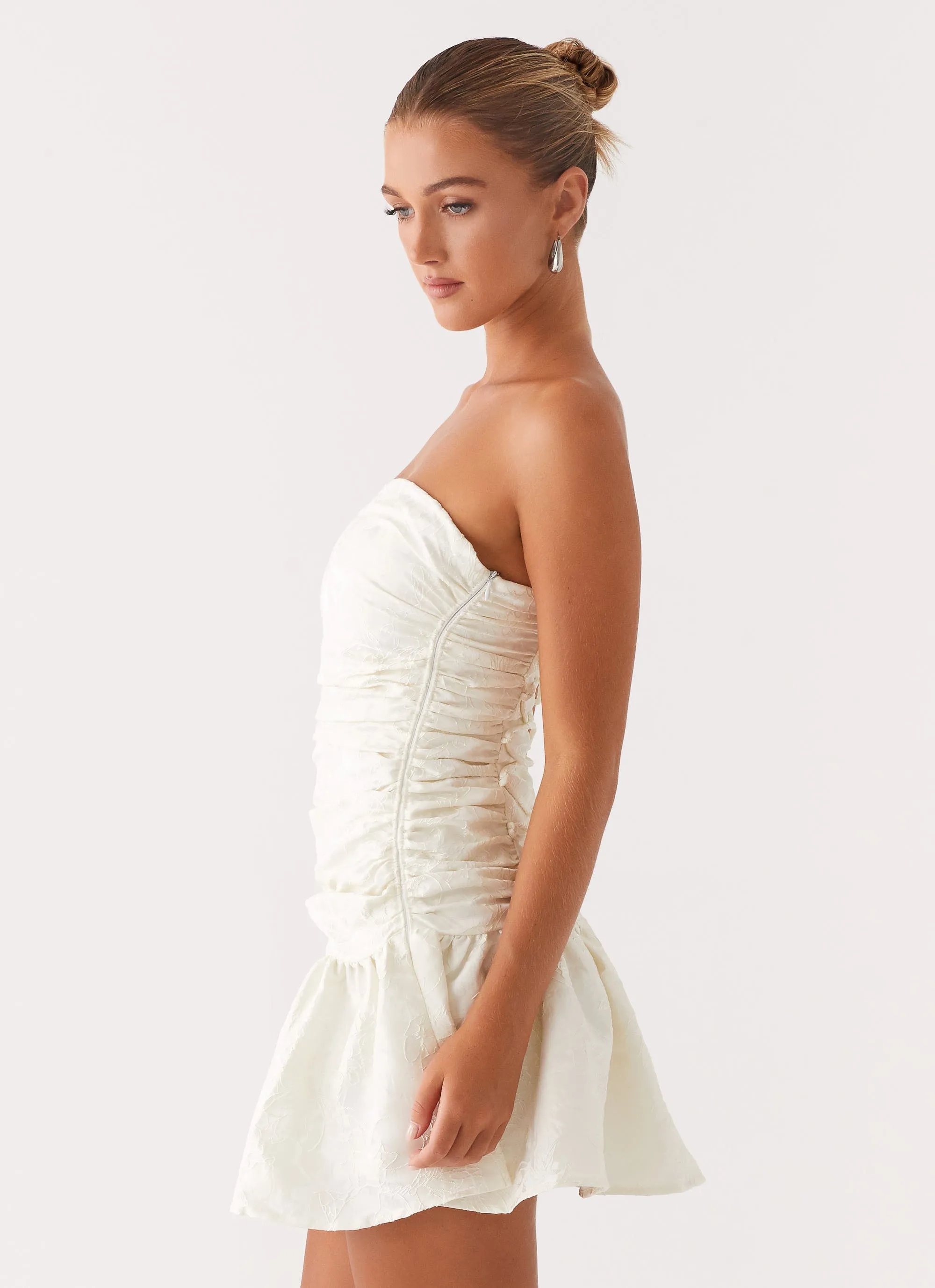 Ray Of Light Mini Dress - White A Line Cut