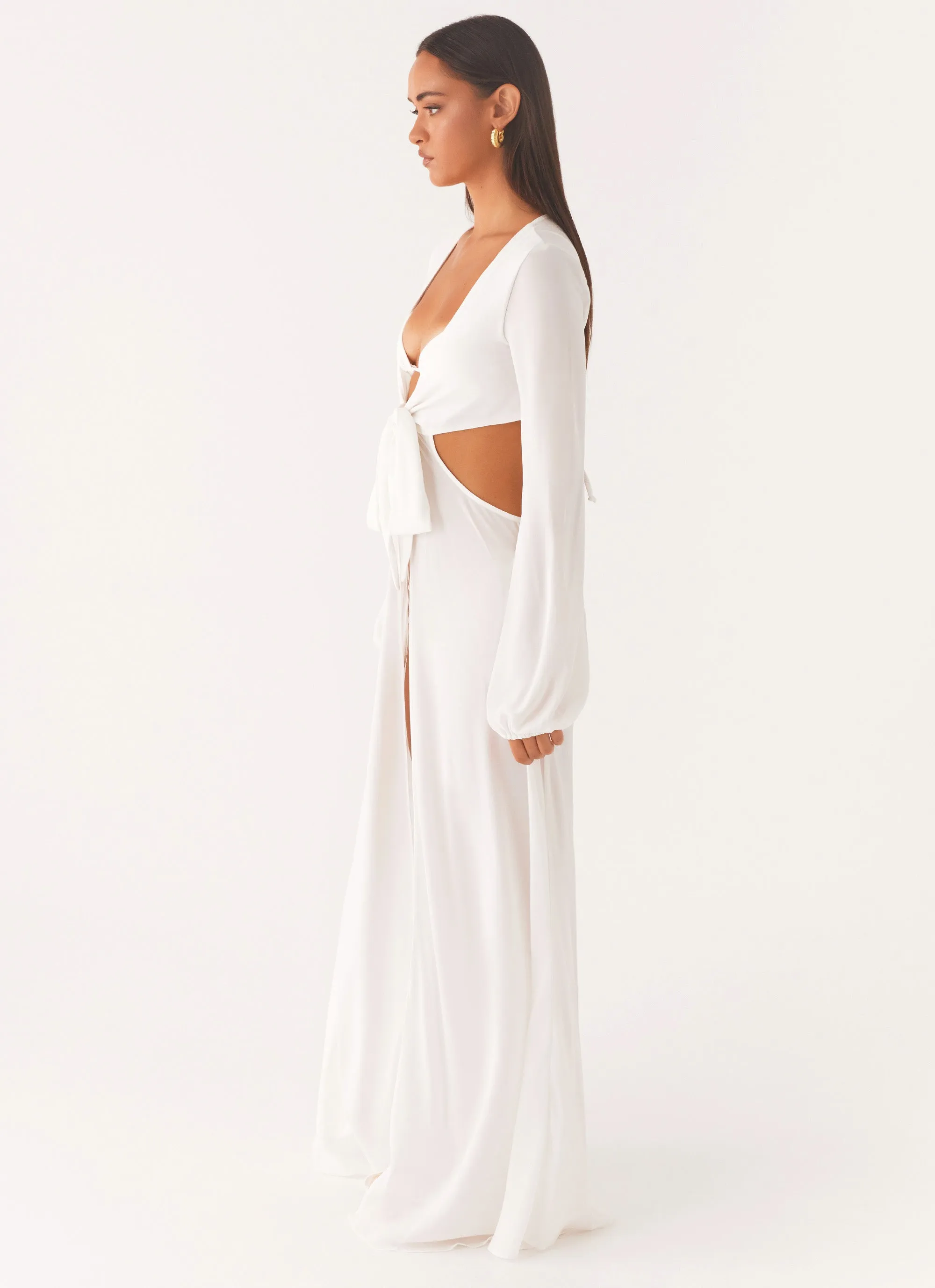 Coastal Maxi Dress - White Pure Fit Nature Bloom
