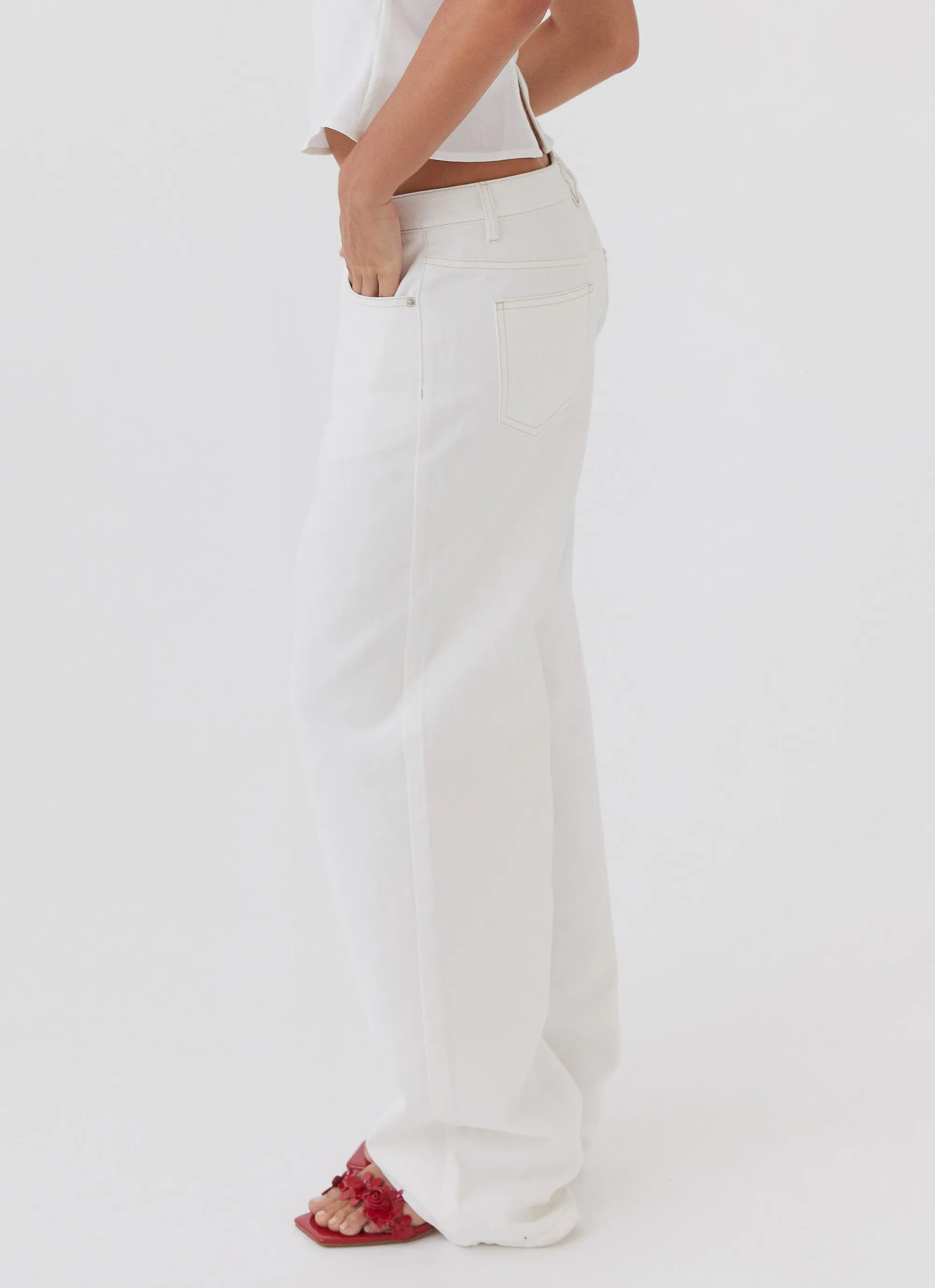 Perfect Comfort Keanna Low Rise Denim Jeans - Ivory