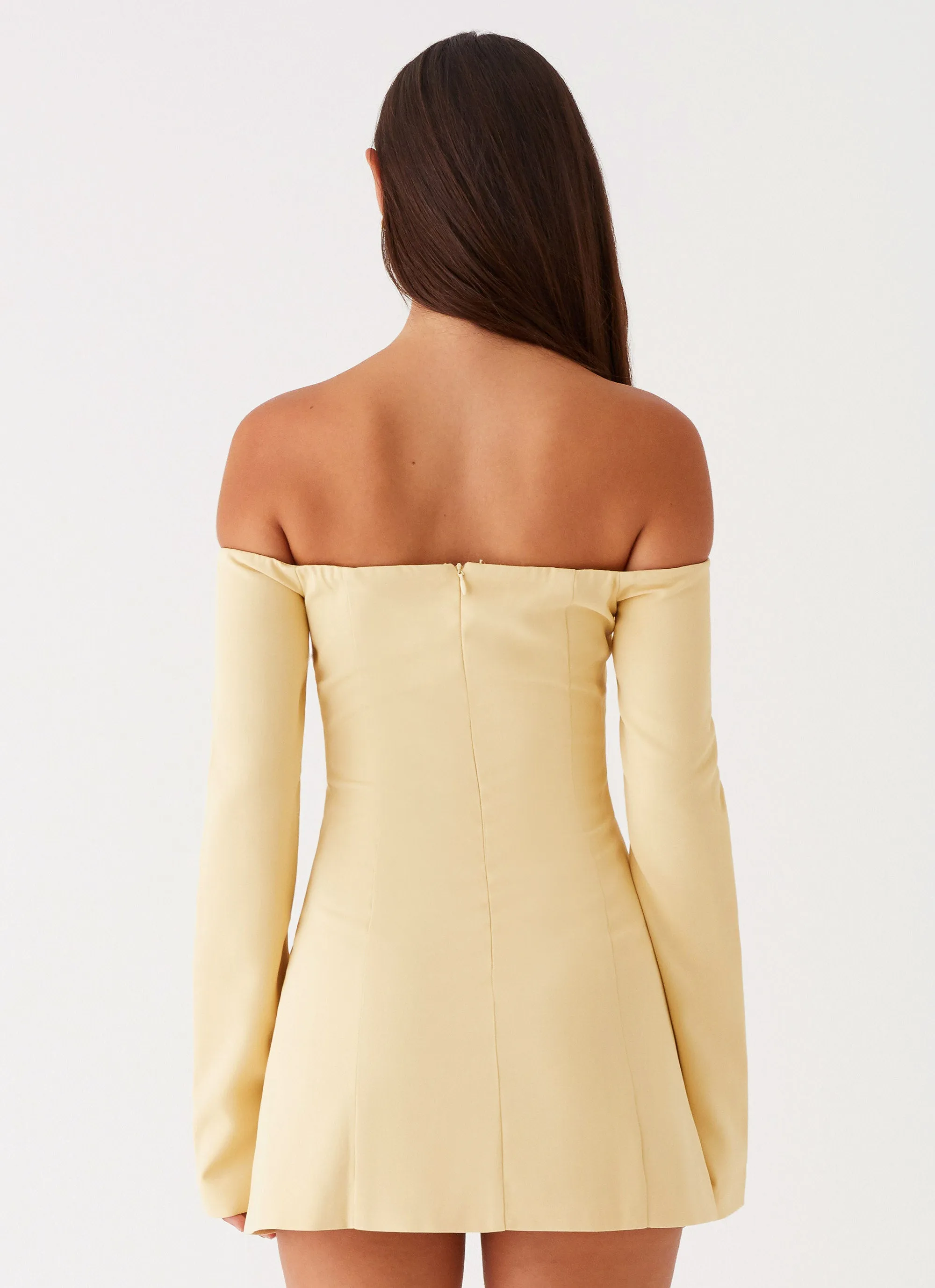Dominique Blazer Mini Dress - Yellow Crisp Fit Wrap Front