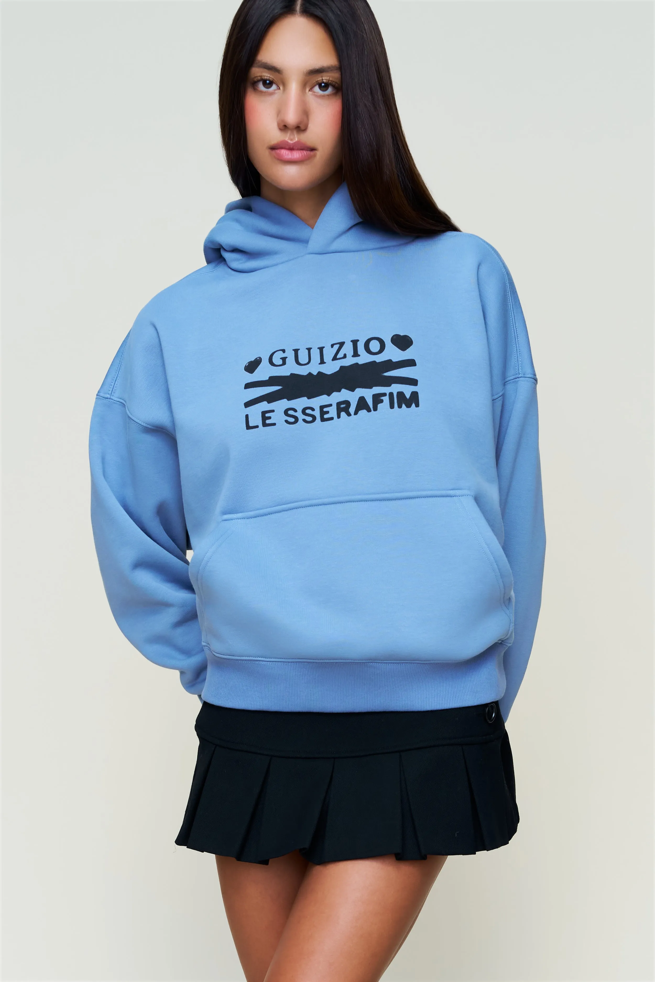 Lattice Pattern Hearts Pull Over Hoodie