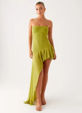Reeva Mini Dress - Green Gentle Drape