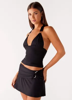 Collab Mini Skirt - Black Easy Movement