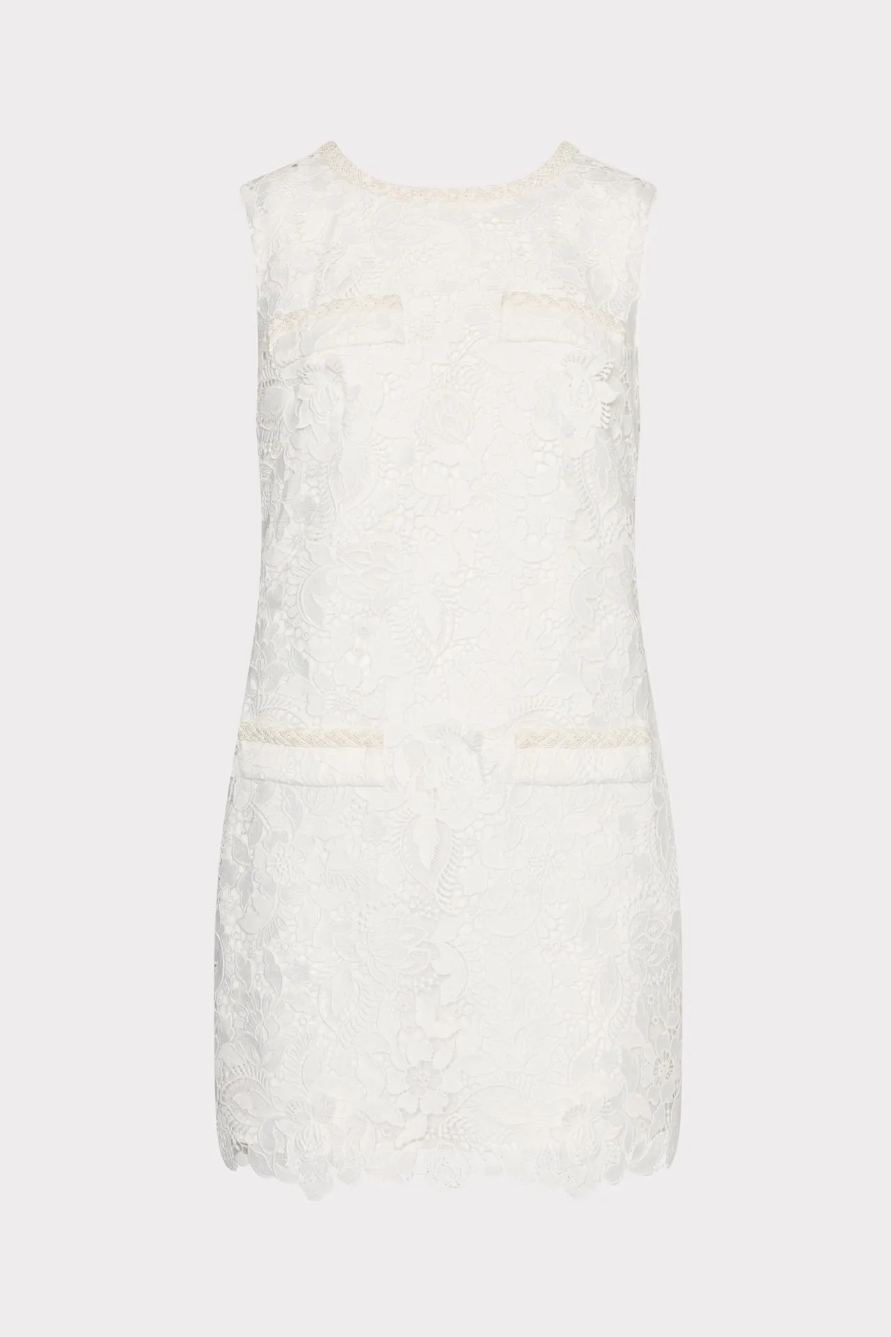 Durable-Fabric Artisanal-Detail 3D Garden Lace Sleeveless Mini Dress
