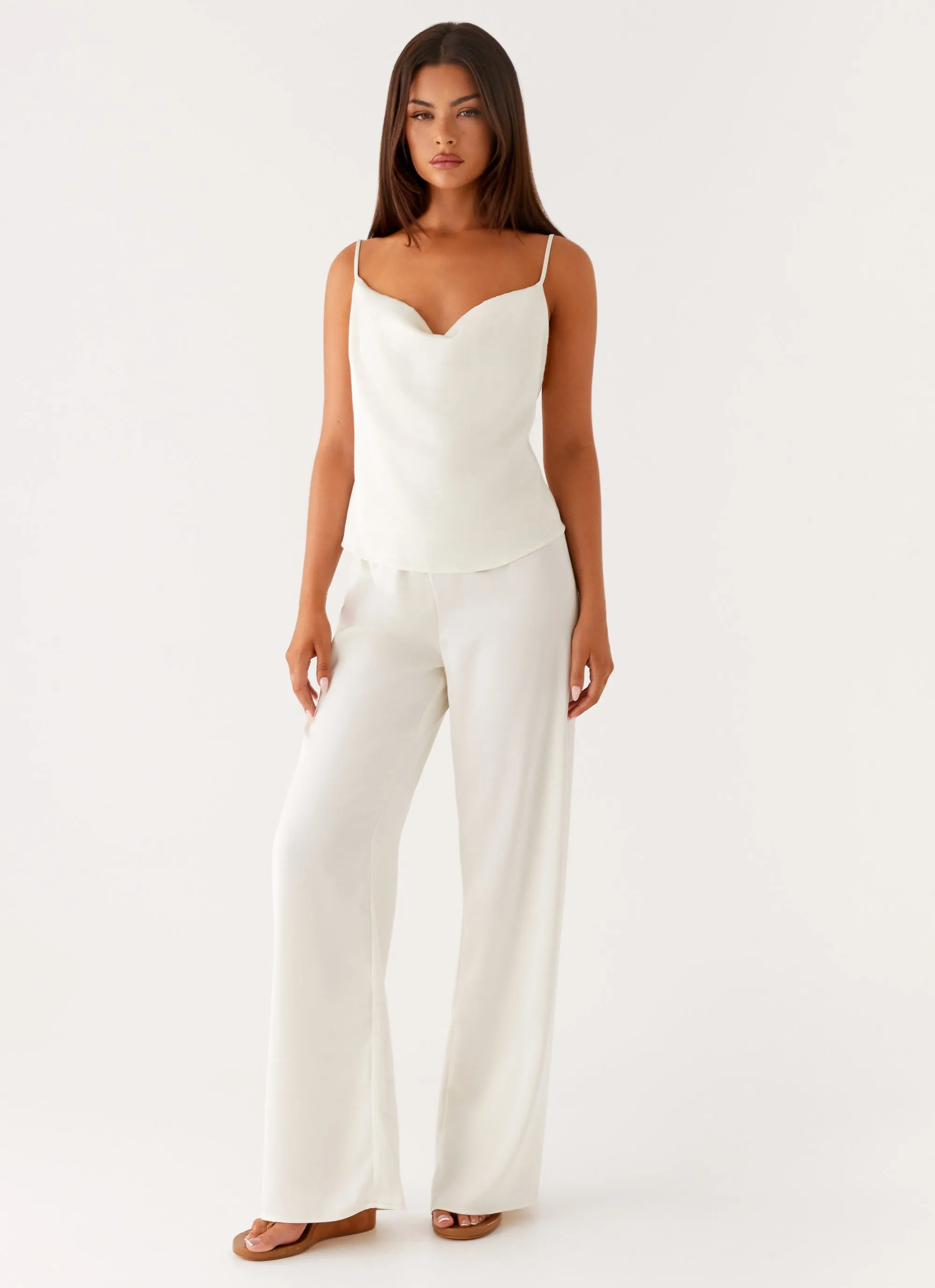 Kaia Cowl Neck Top - Butter Torsion Support Structure CompressionTechnology