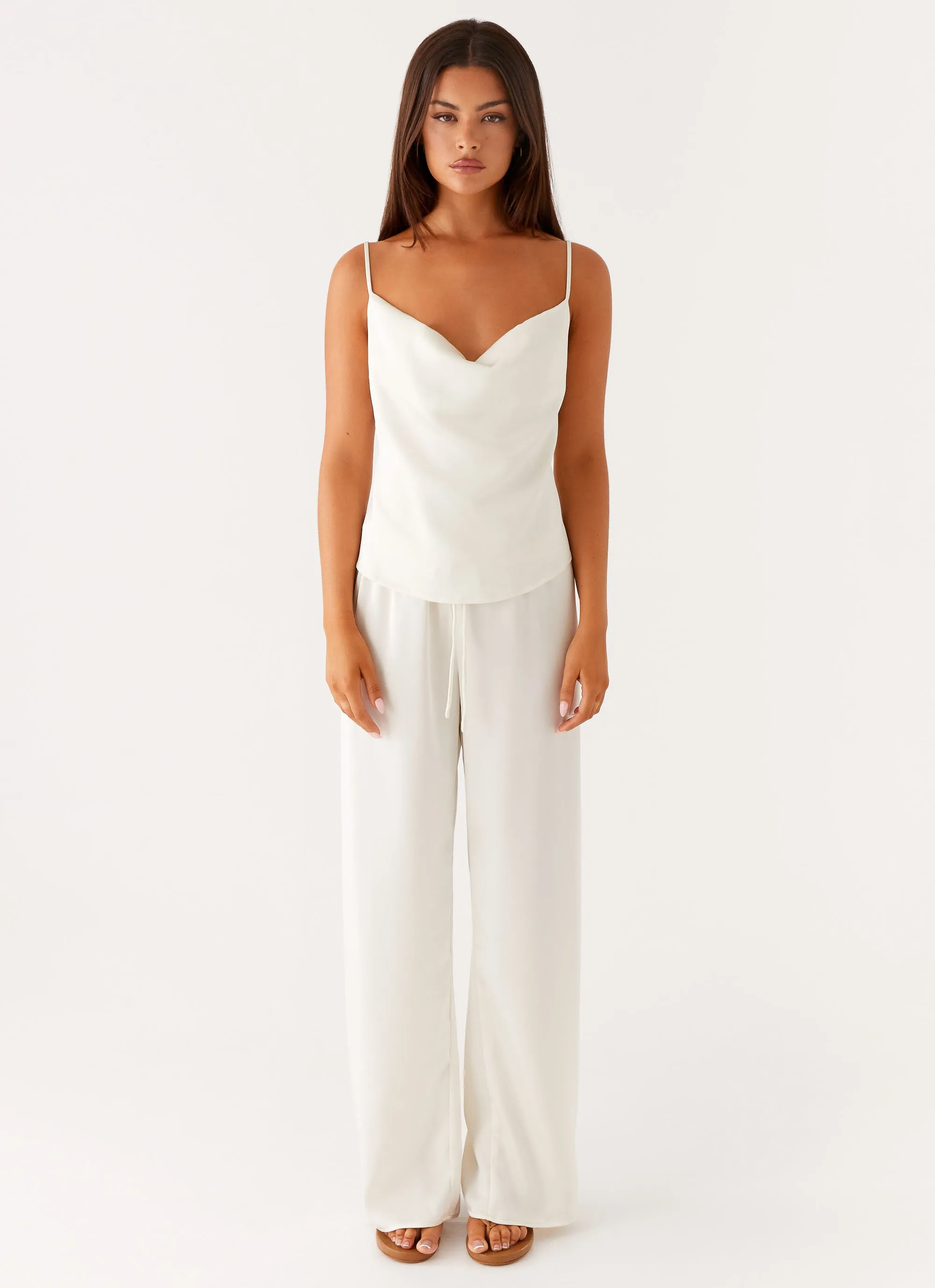 Kaia Cowl Neck Top - Butter Adjustable Cuffs