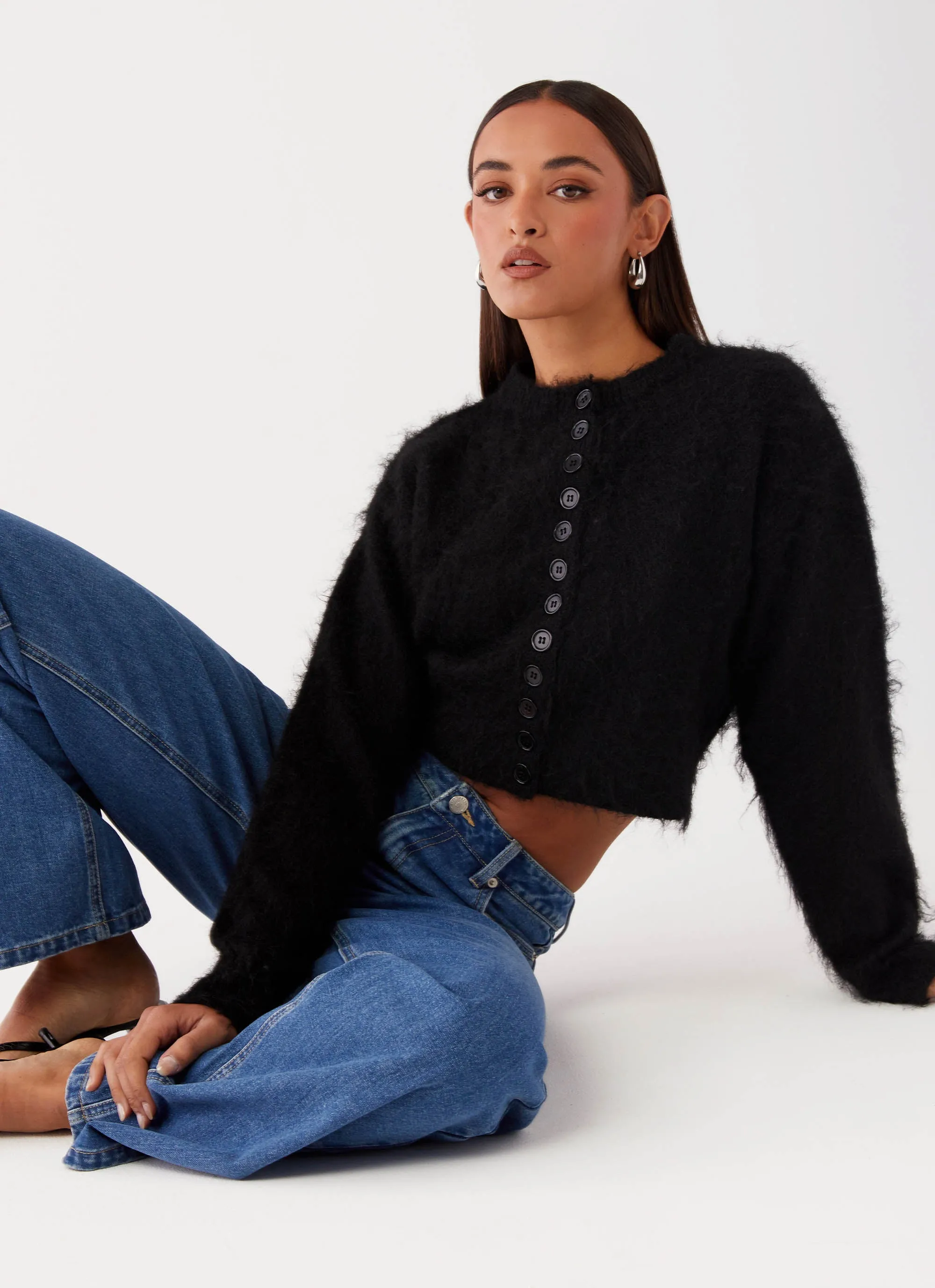 Reign Fitted Cardigan - Black Flexible Shoulder Design Reflective Safety Trim