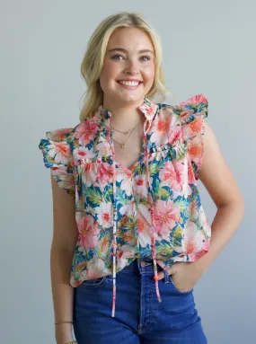 Poppy Ruffle Top Moisture Wicking Technology Summer Wardrobe