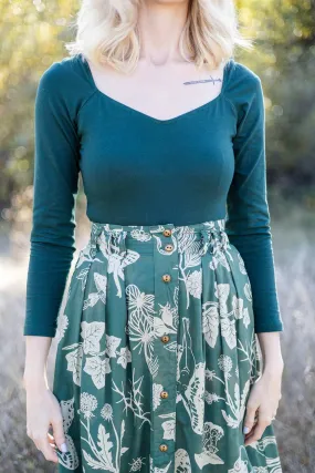 Trices Skirt in Emerald Woodland Wonder Trendy Layering
