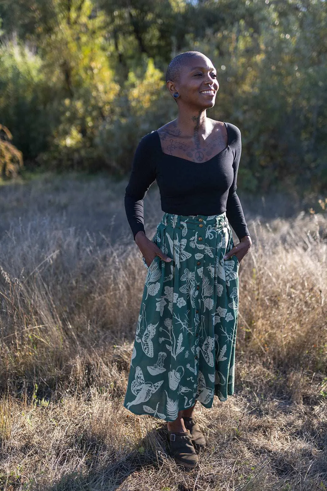 Outdoor Style Trices Skirt in Emerald Woodland Wonder