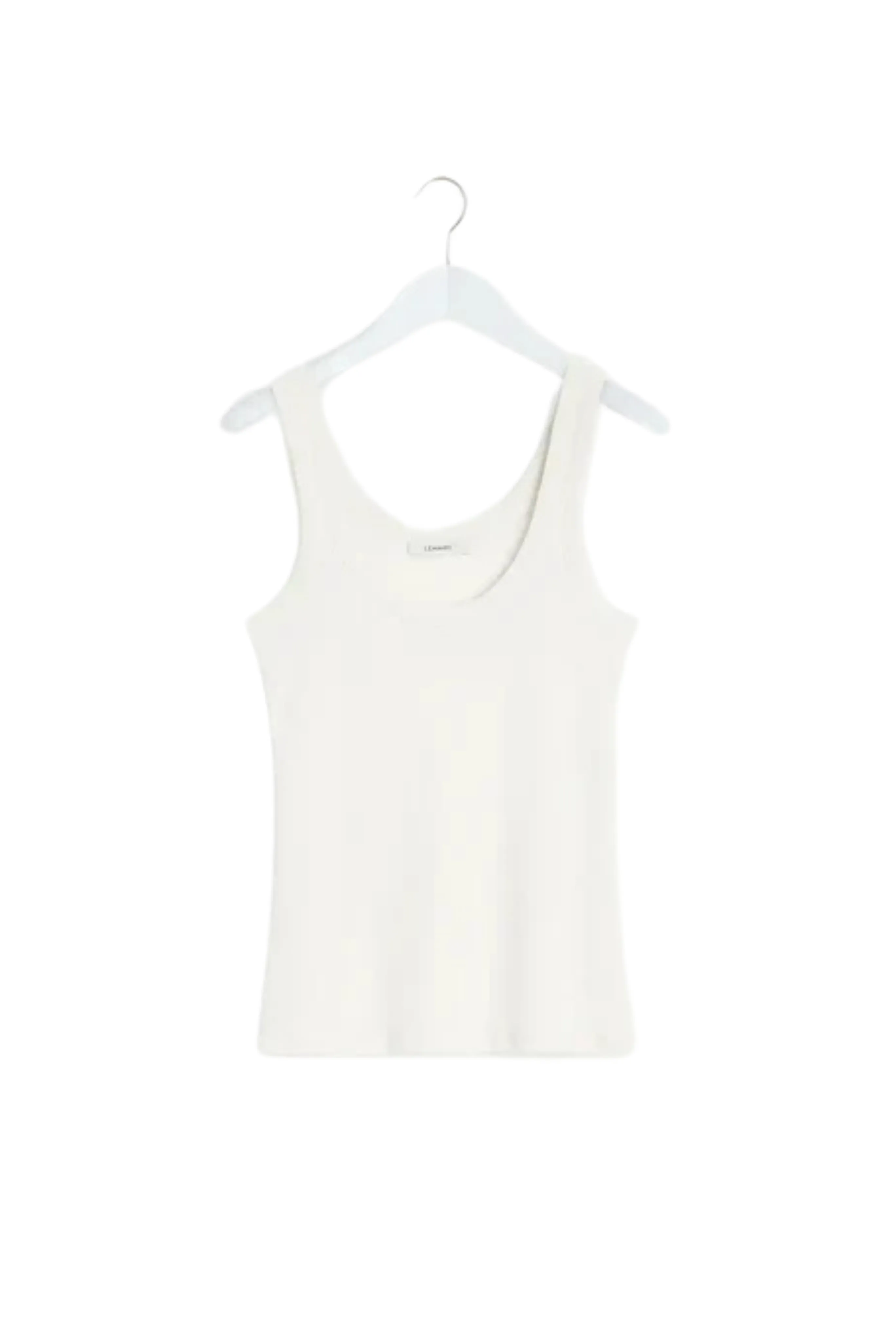 Rib Tank Top in Light Cream GarmentWashed Texture