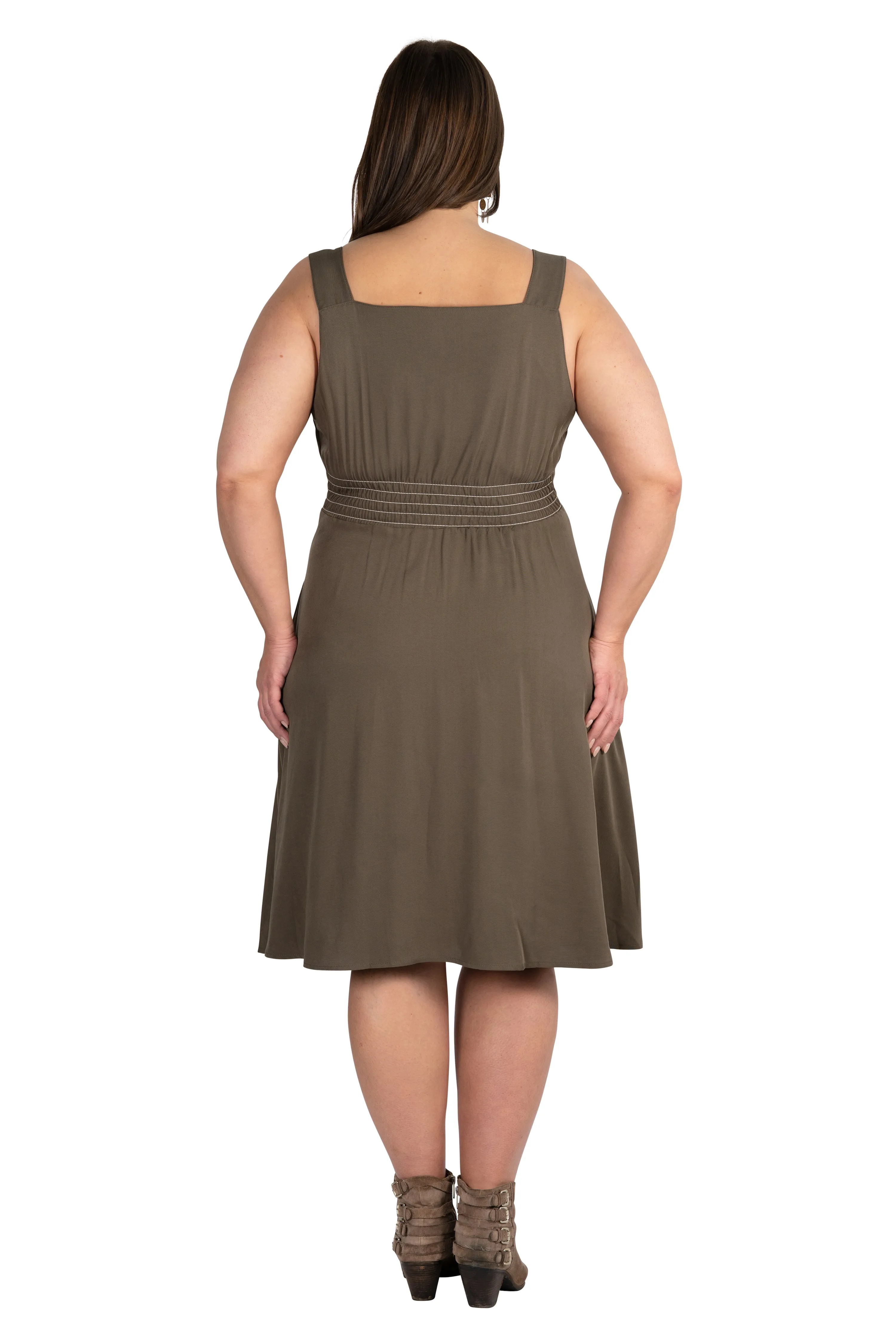 Chic Comfort Wear Sheet Dress in Olive Green