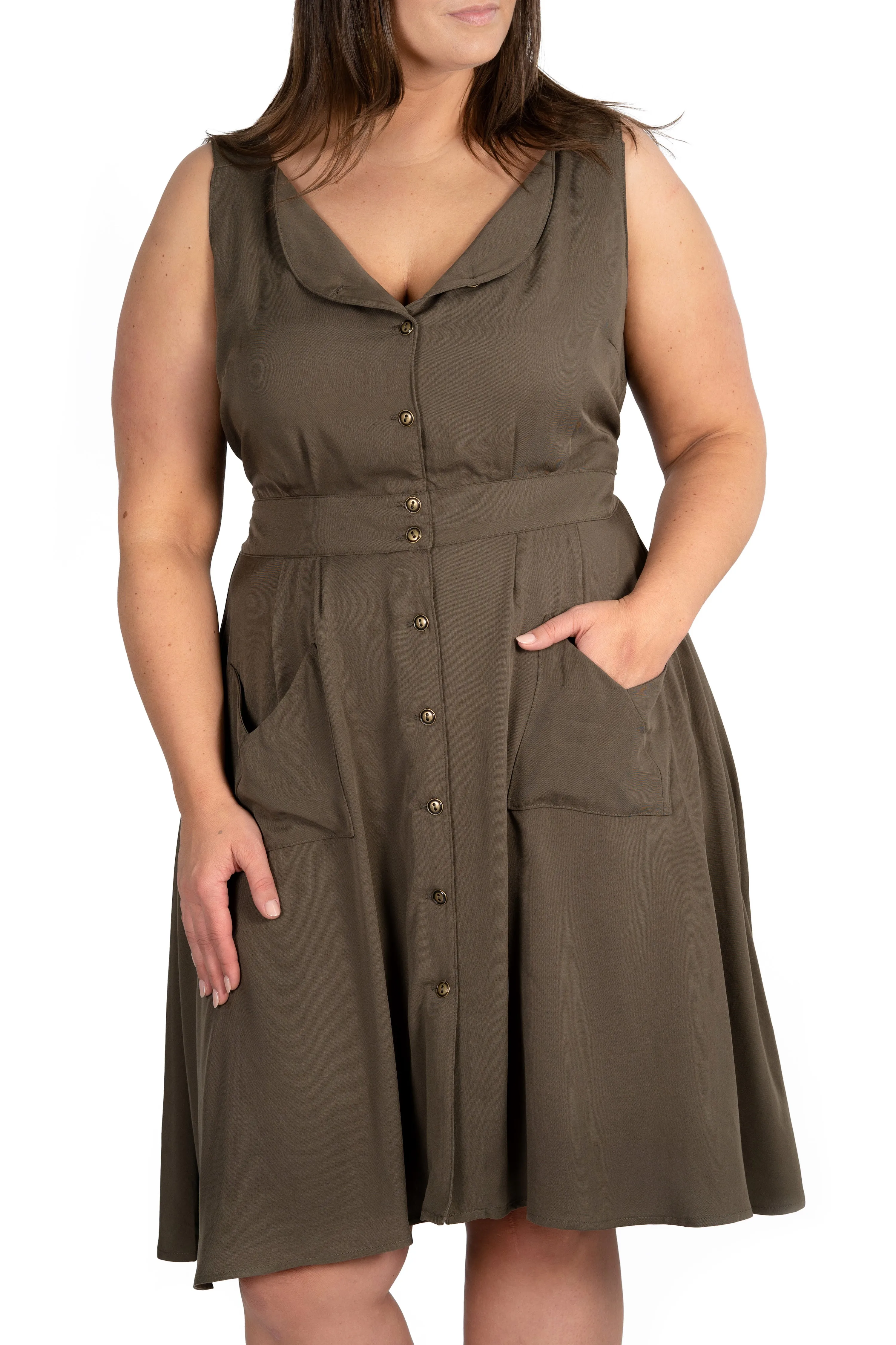Sheet Dress in Olive Green Stay Cool
