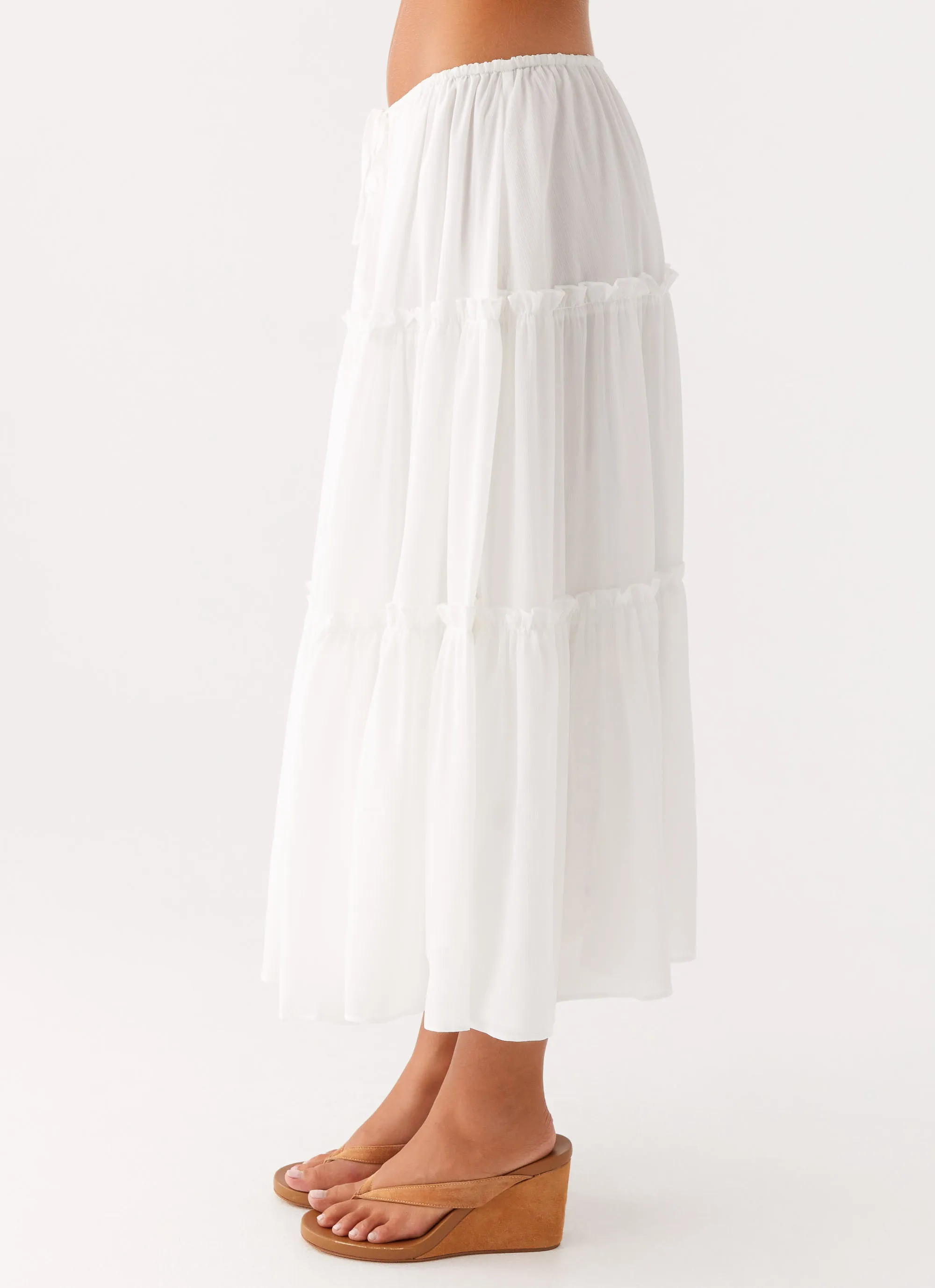Evi Midi Skirt - Ivory Minimal Design