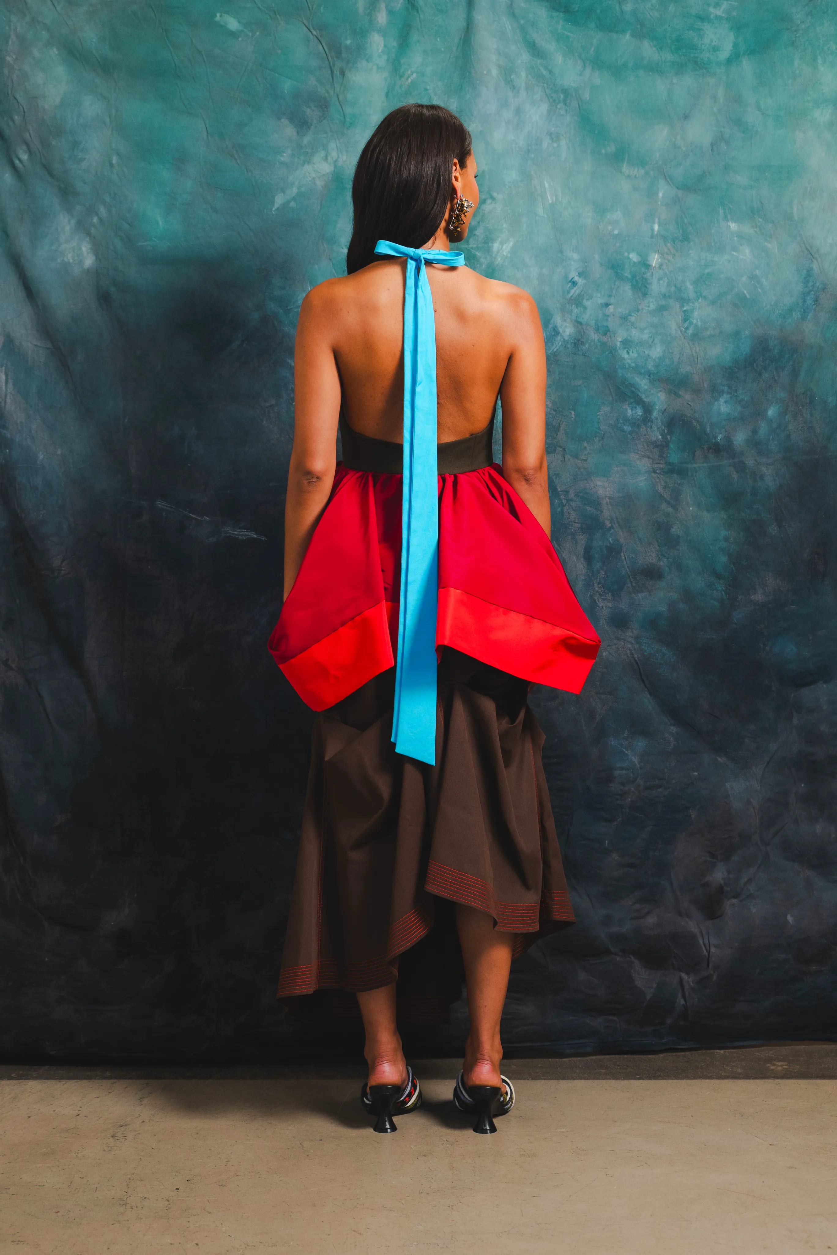 Essential Style Tucked Trumpet Skirt with Belt