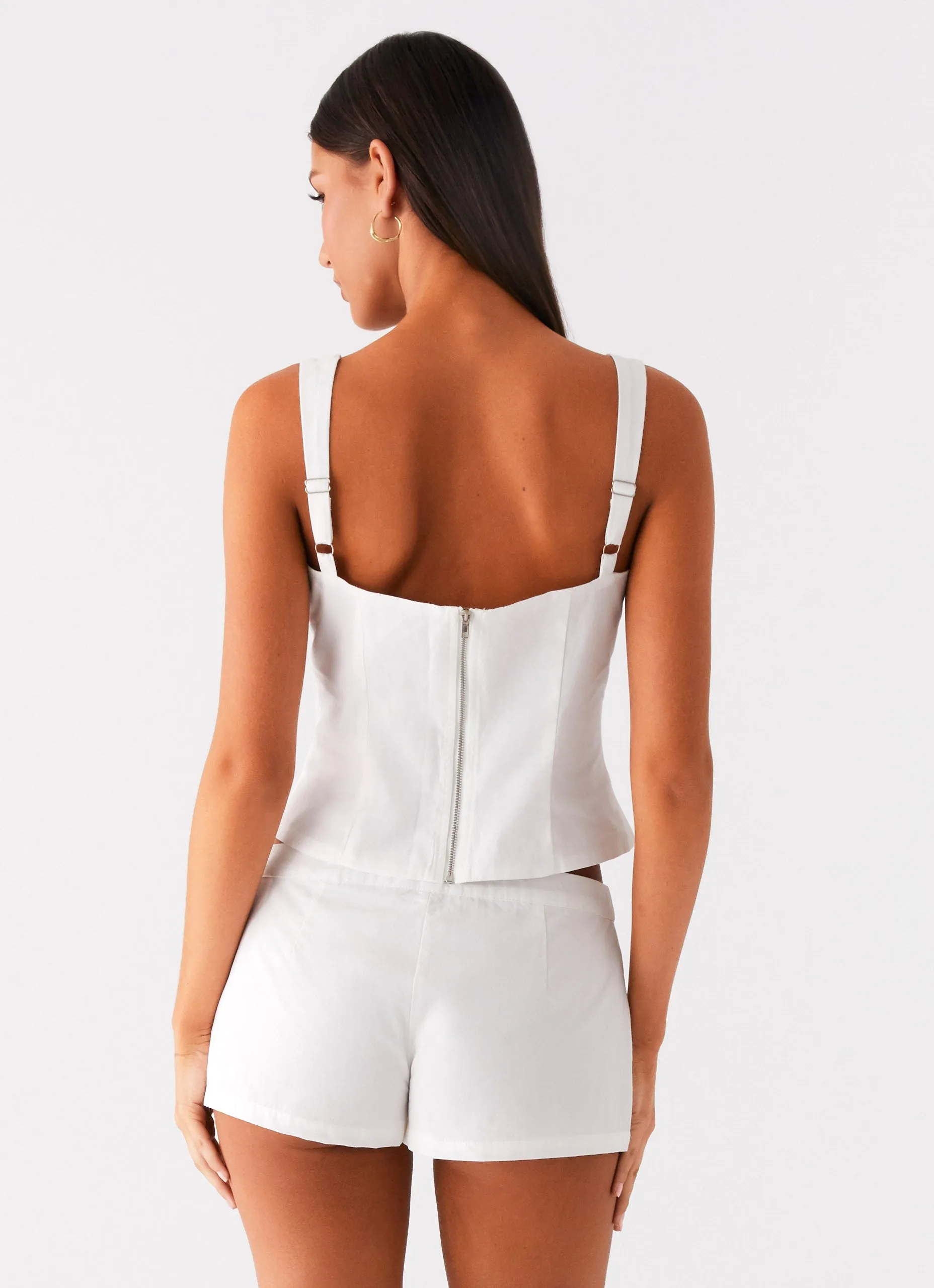 Coastline Bustier Top - White Neutral Tone Palette