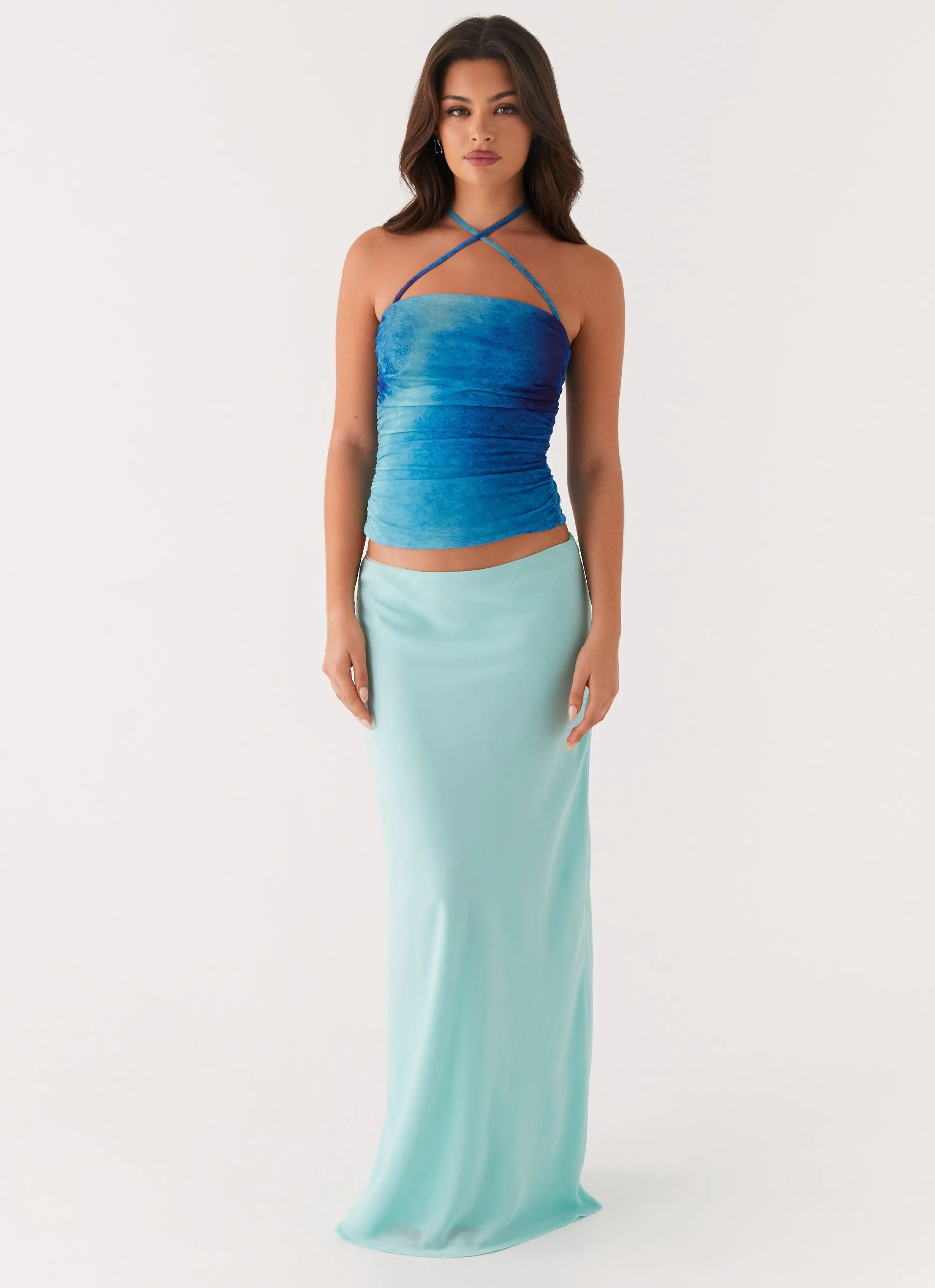 Bamboo Derived Material Remedy Halter Top - Blue Tie Dye