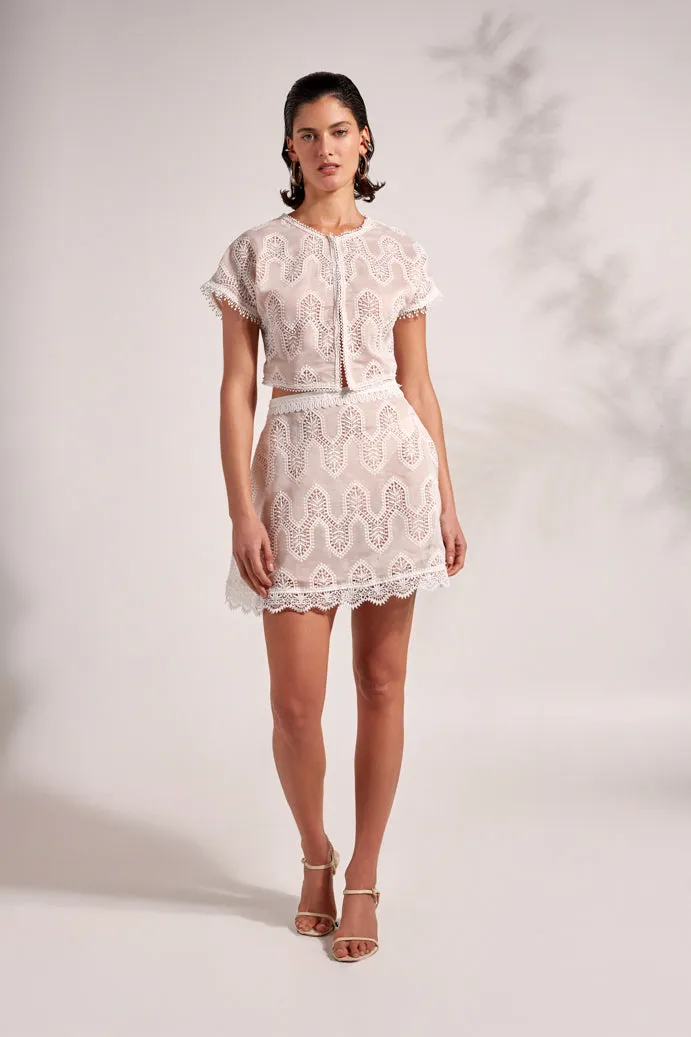 RENATA SKIRT WHITE Sweat Resistant Convertible legs