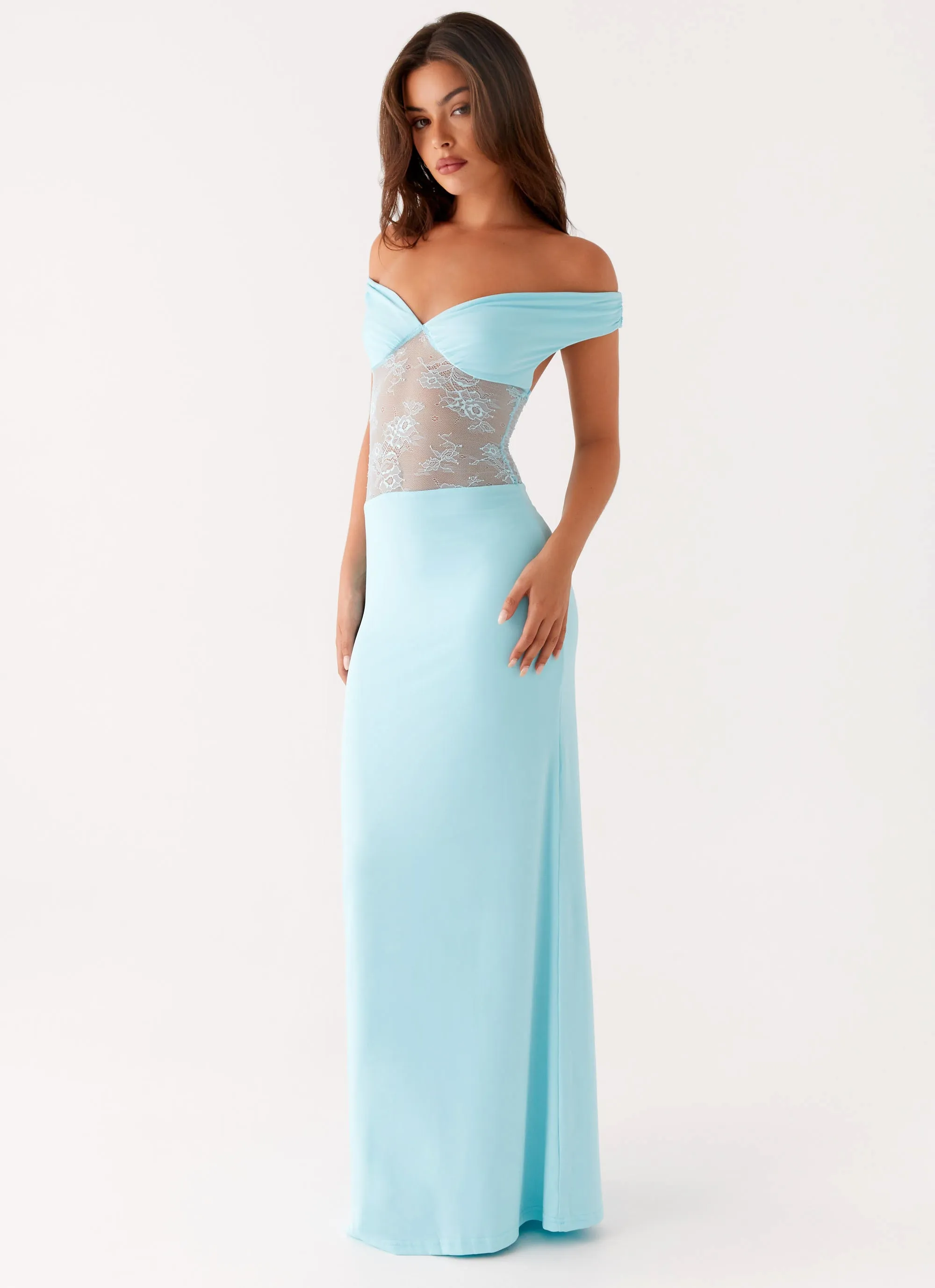 Vibrant Spirit Infatuation Lace Maxi Dress - Turquoise